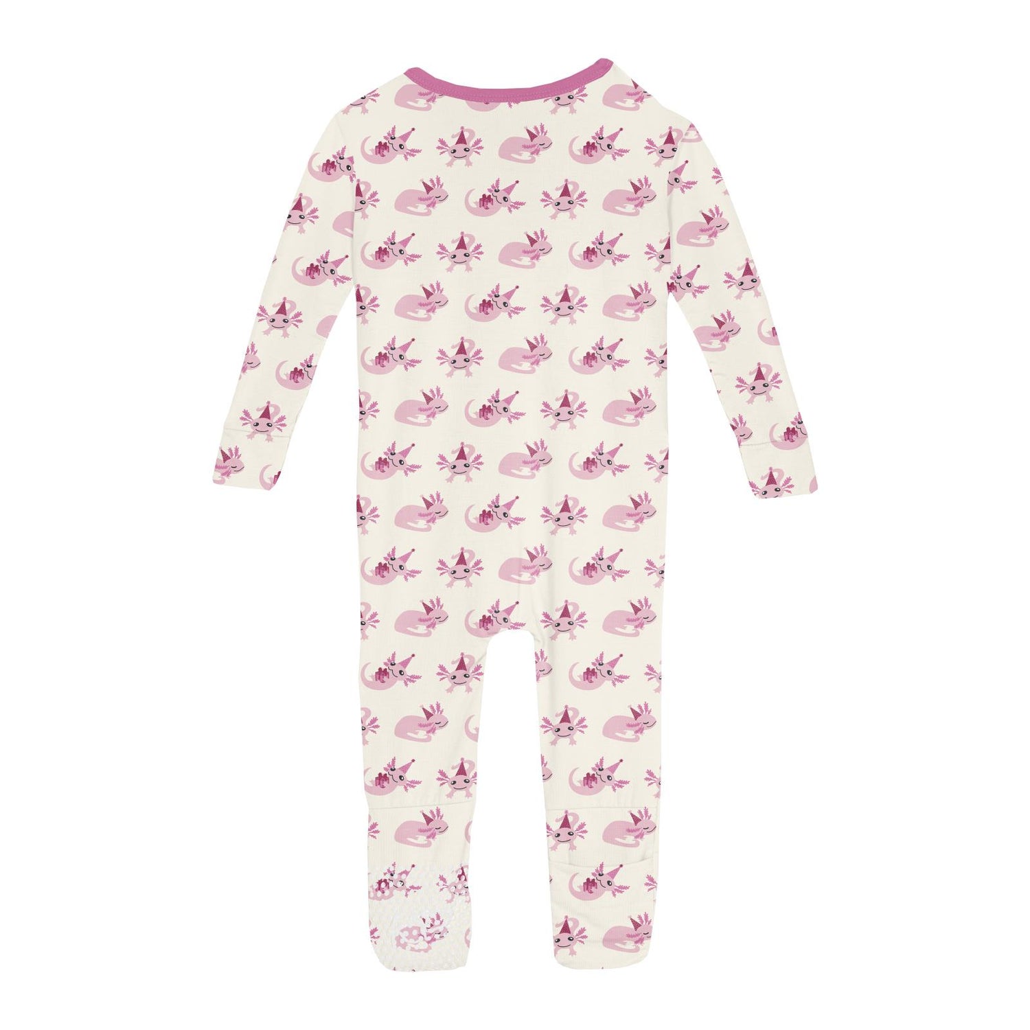 Print Convertible Sleeper with Zipper in Natural Axolotl Party