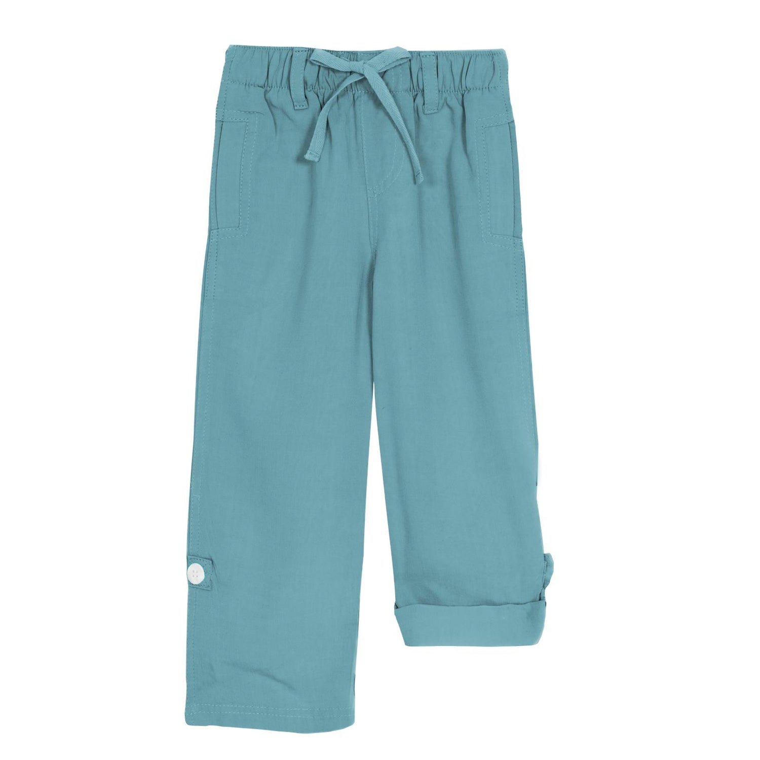 Woven Roll-Up Pants in Glacier