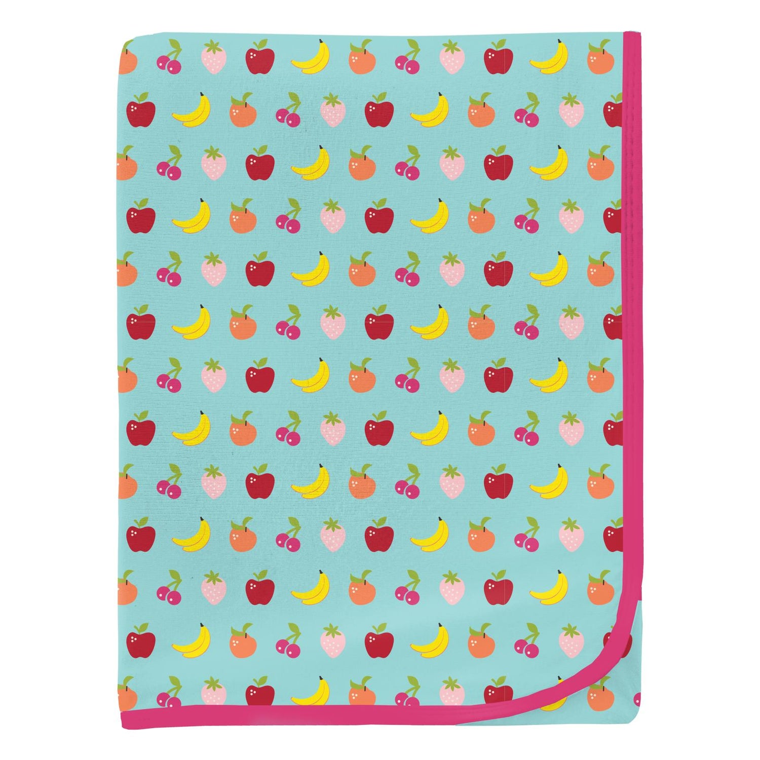 Print Swaddling Blanket in Summer Sky Mini Fruit