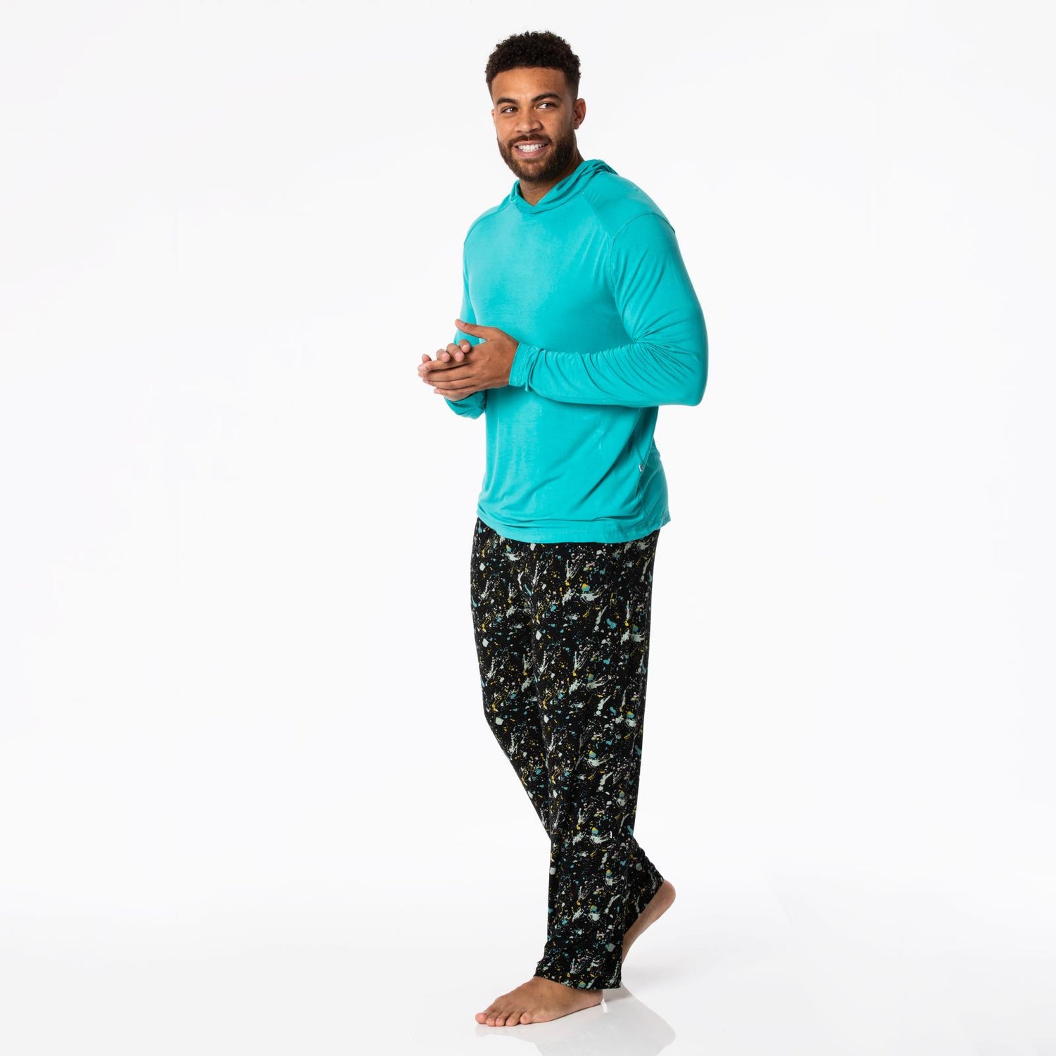 Men's Print Pajama Pants in Confetti Splatter Paint