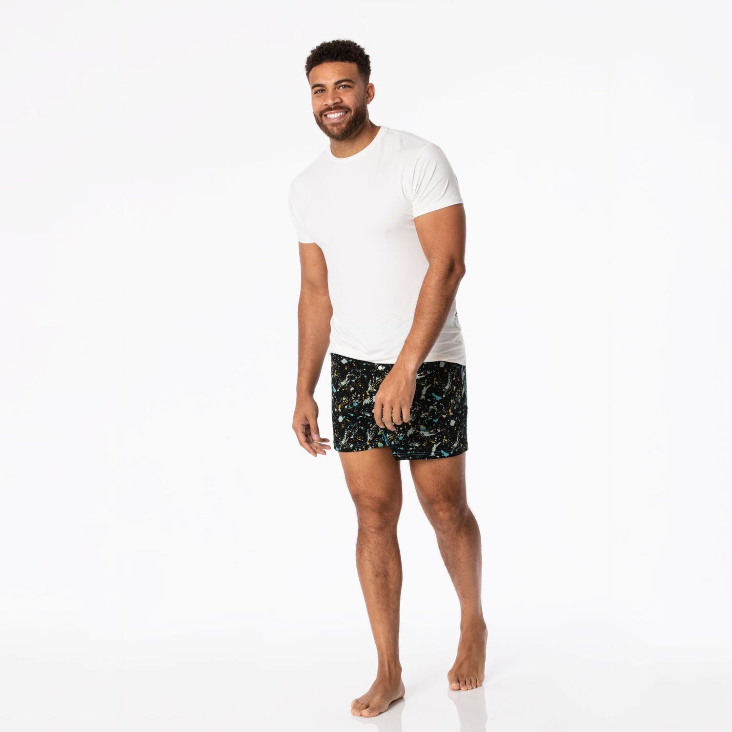 Men's Print Boxer Shorts in Confetti Splatter Paint