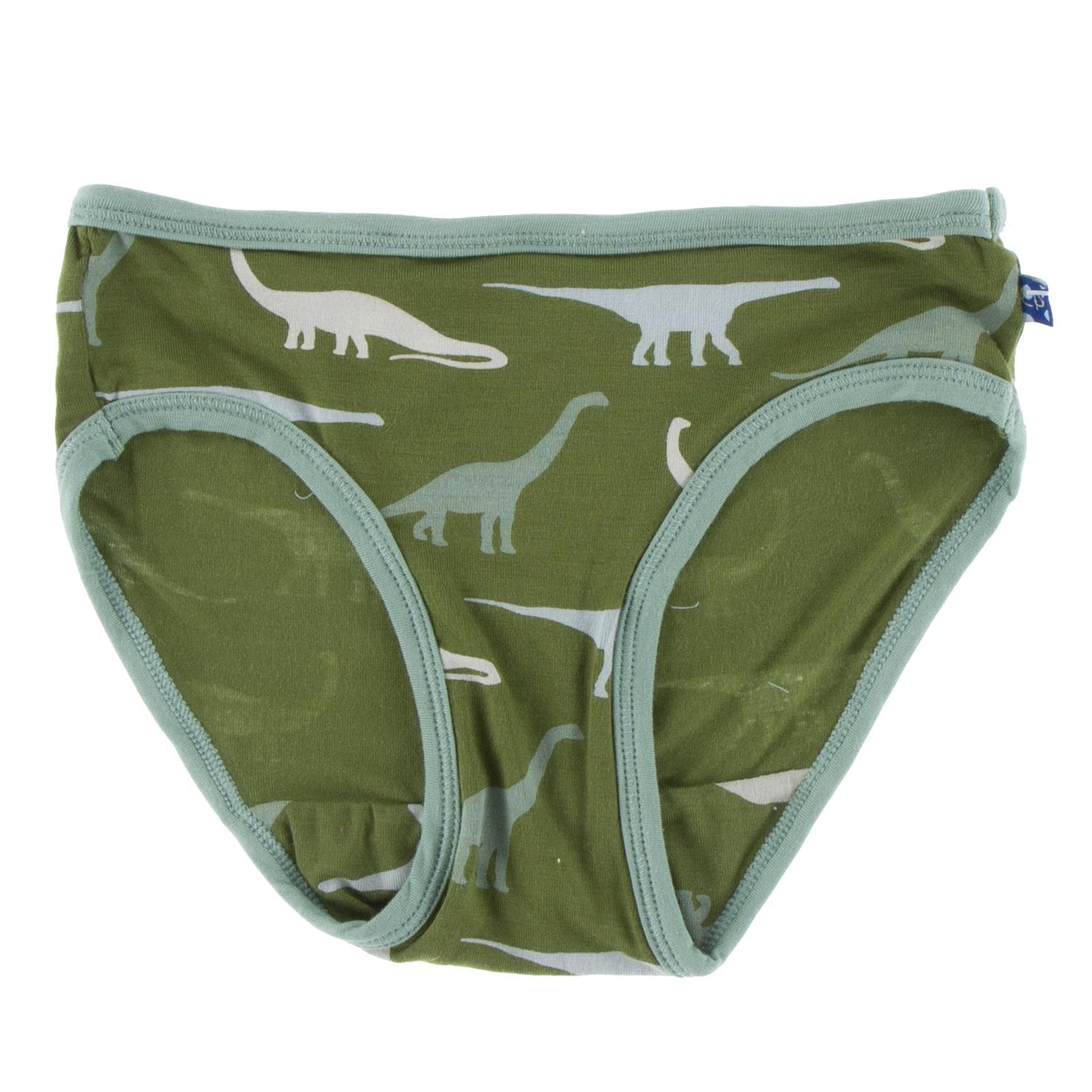 Print Girl Underwear in Moss Sauropods with Shore