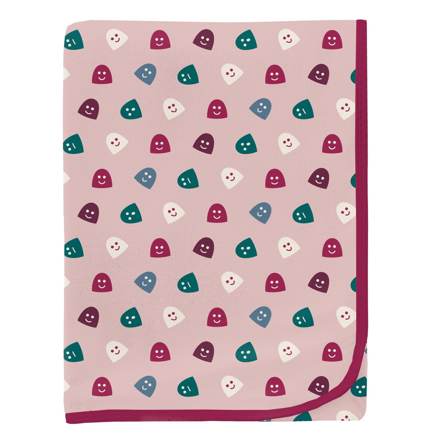 Print Swaddling Blanket in Baby Rose Happy Gumdrops
