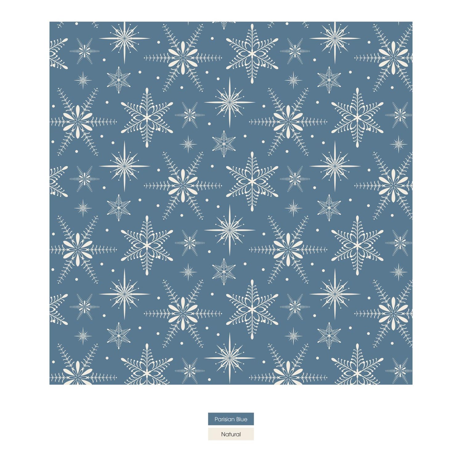 Print Girl's Underwear Set of 3 in Parisian Blue Snowflakes, Natural & Jingle Bell Stripe