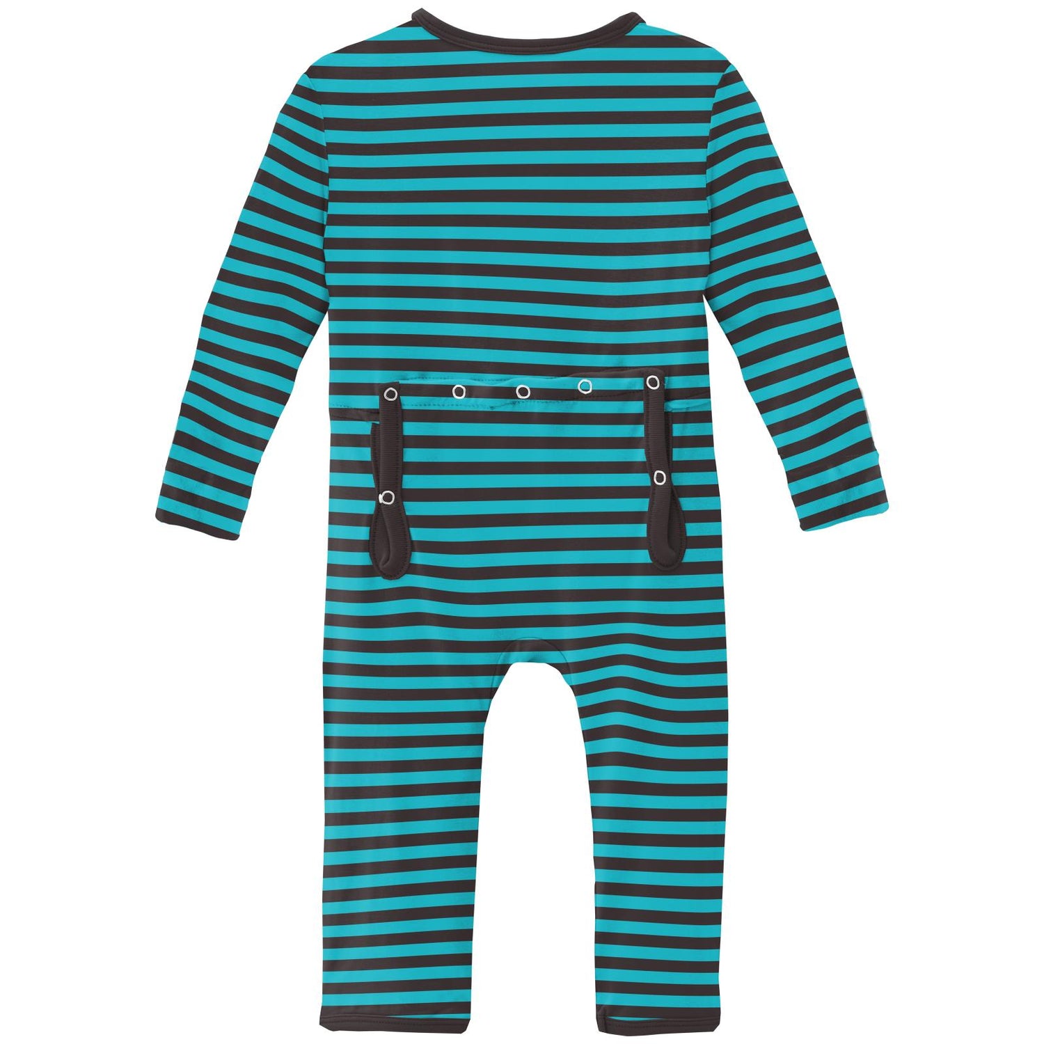 Print Coverall with Snaps in Rad Stripe