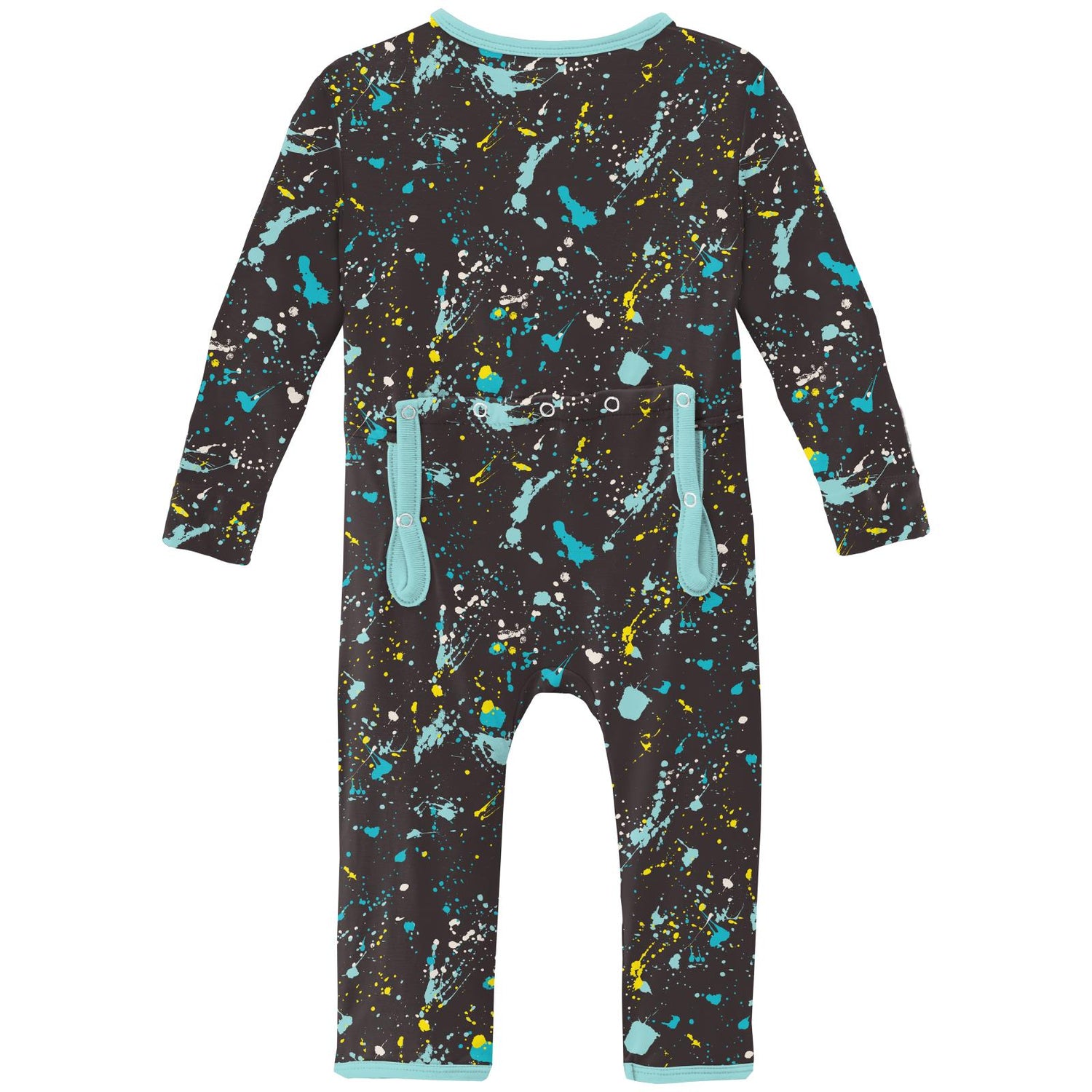Print Coverall with 2 Way Zipper in Confetti Splatter Paint