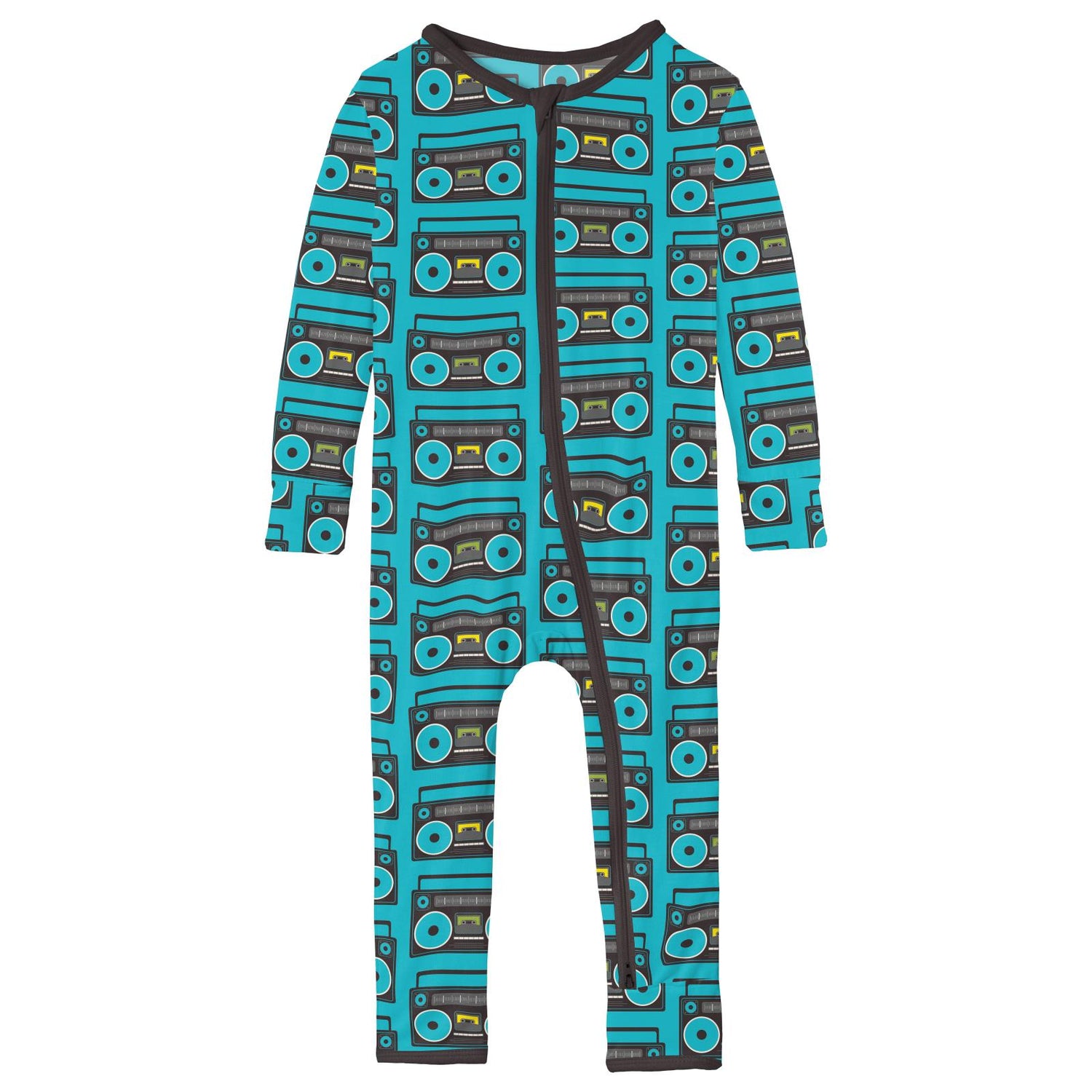 Print Coverall with 2 Way Zipper in Confetti Boombox