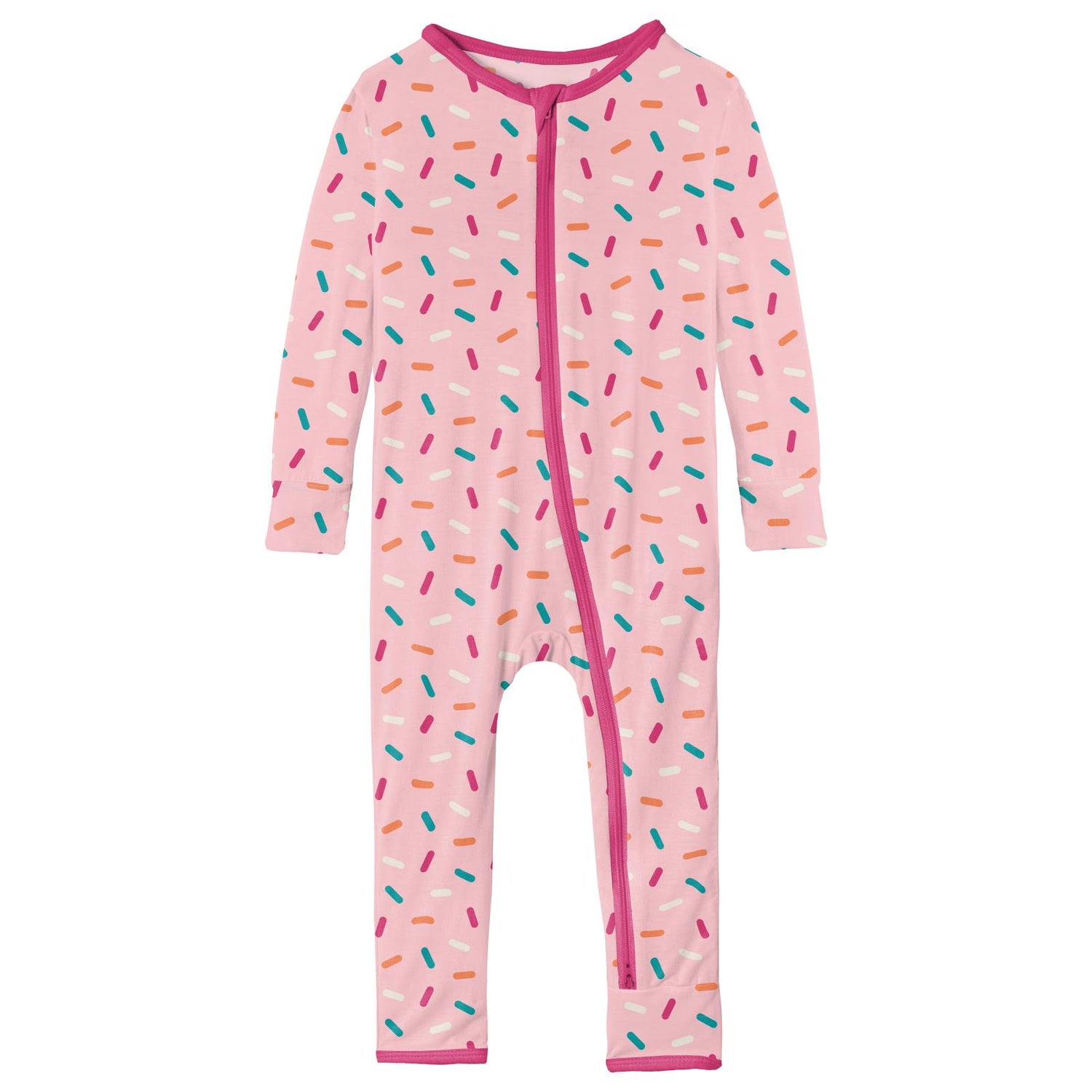 Print Coverall with 2 Way Zipper in Lotus Sprinkles