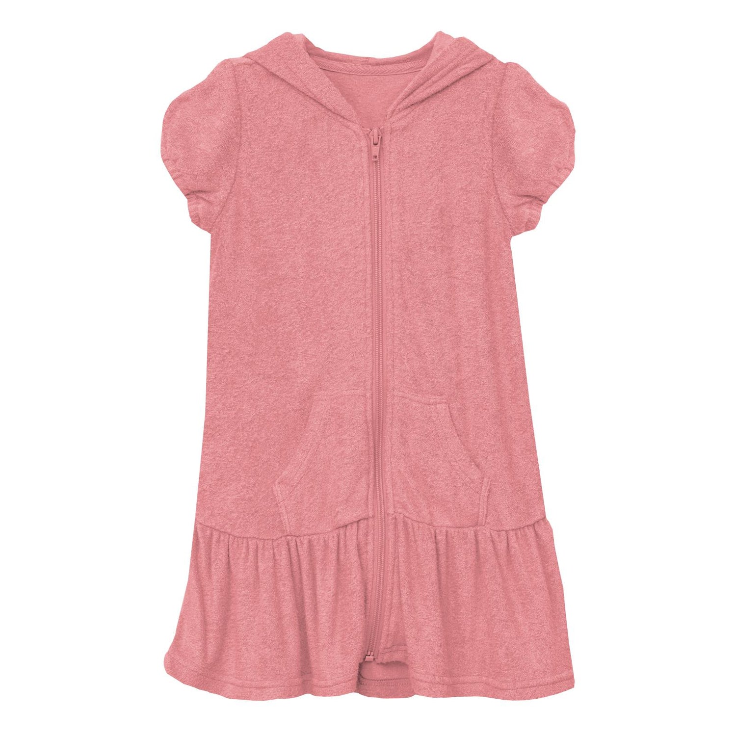 Terry Ruffle Swim Cover-Up in Strawberry