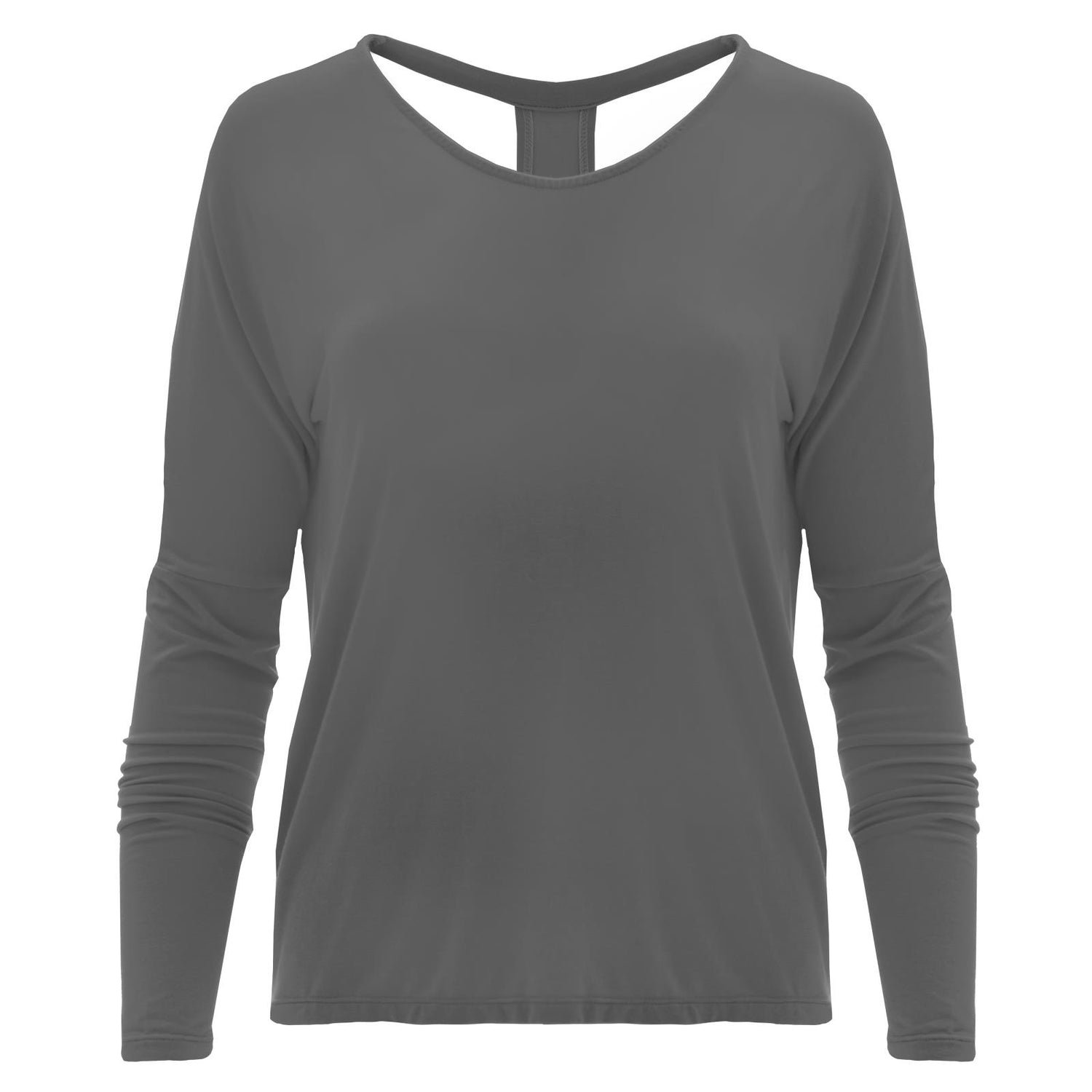 Women's Solid Open Back Top in Pewter