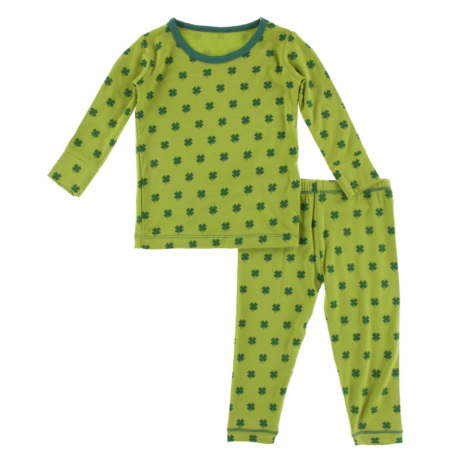 Print Long Sleeve Pajama Set in Meadow Clover
