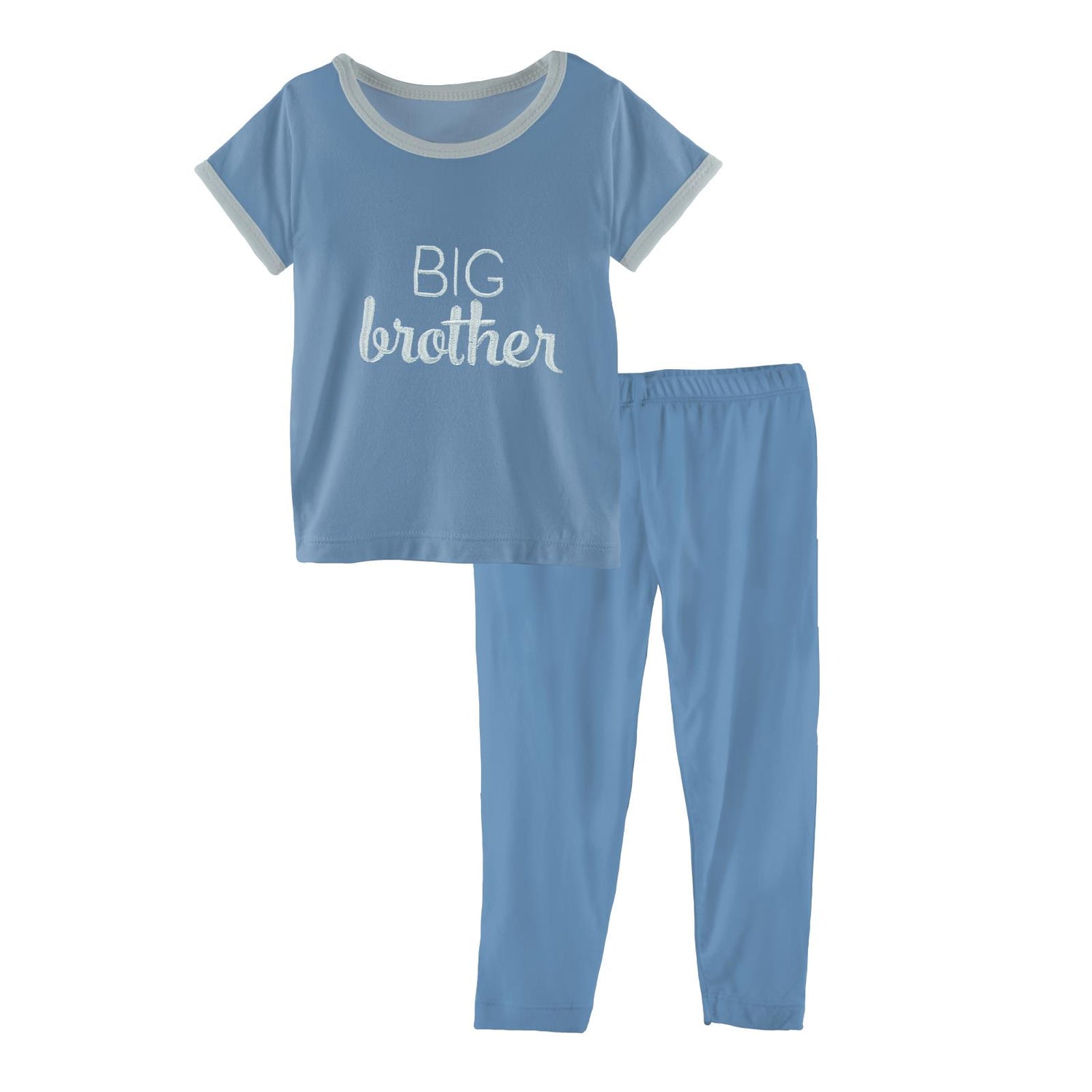 Holiday Short Sleeve Applique Pajama Set in Blue Moon Big Brother