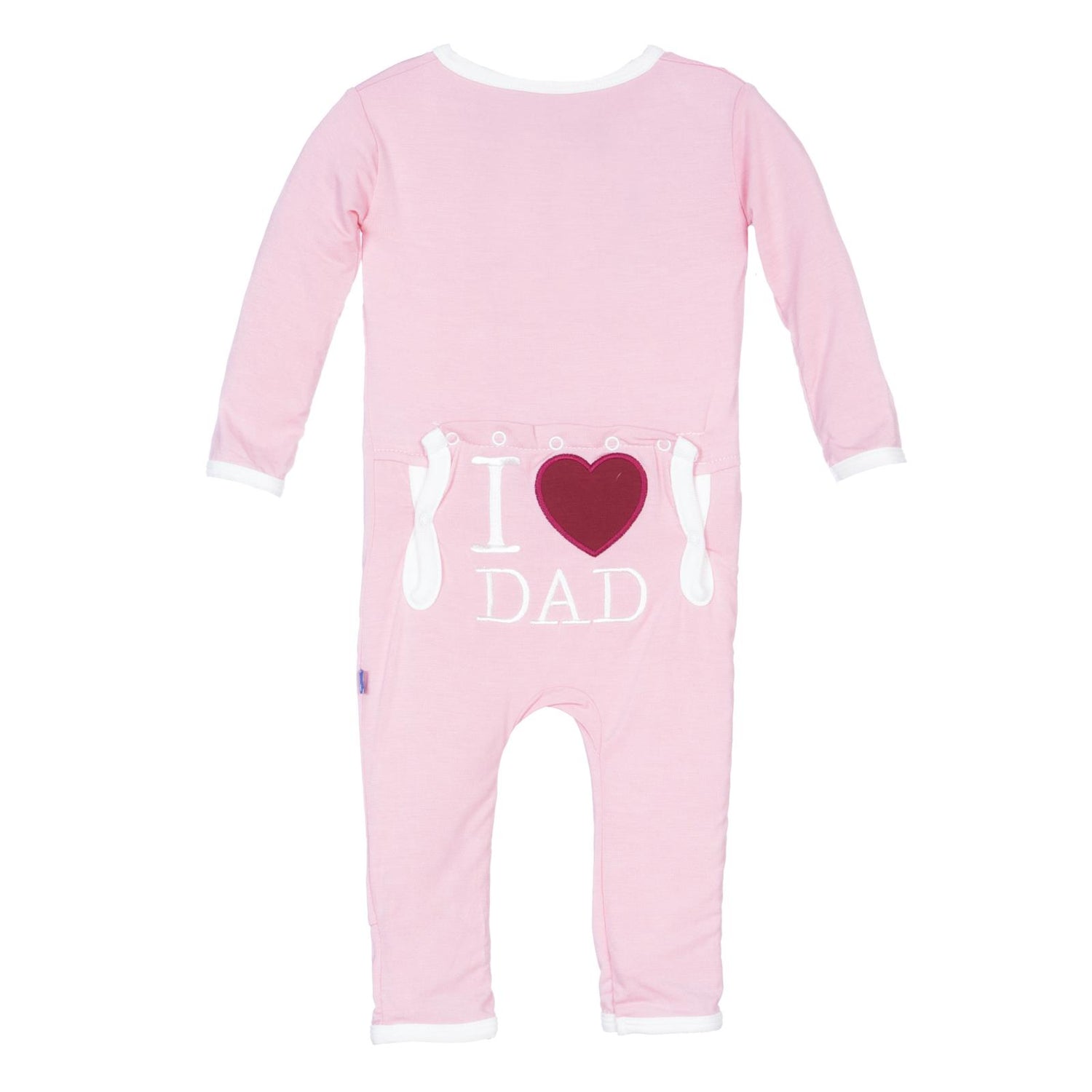 Applique Coverall with Zipper in Lotus I Love Dad