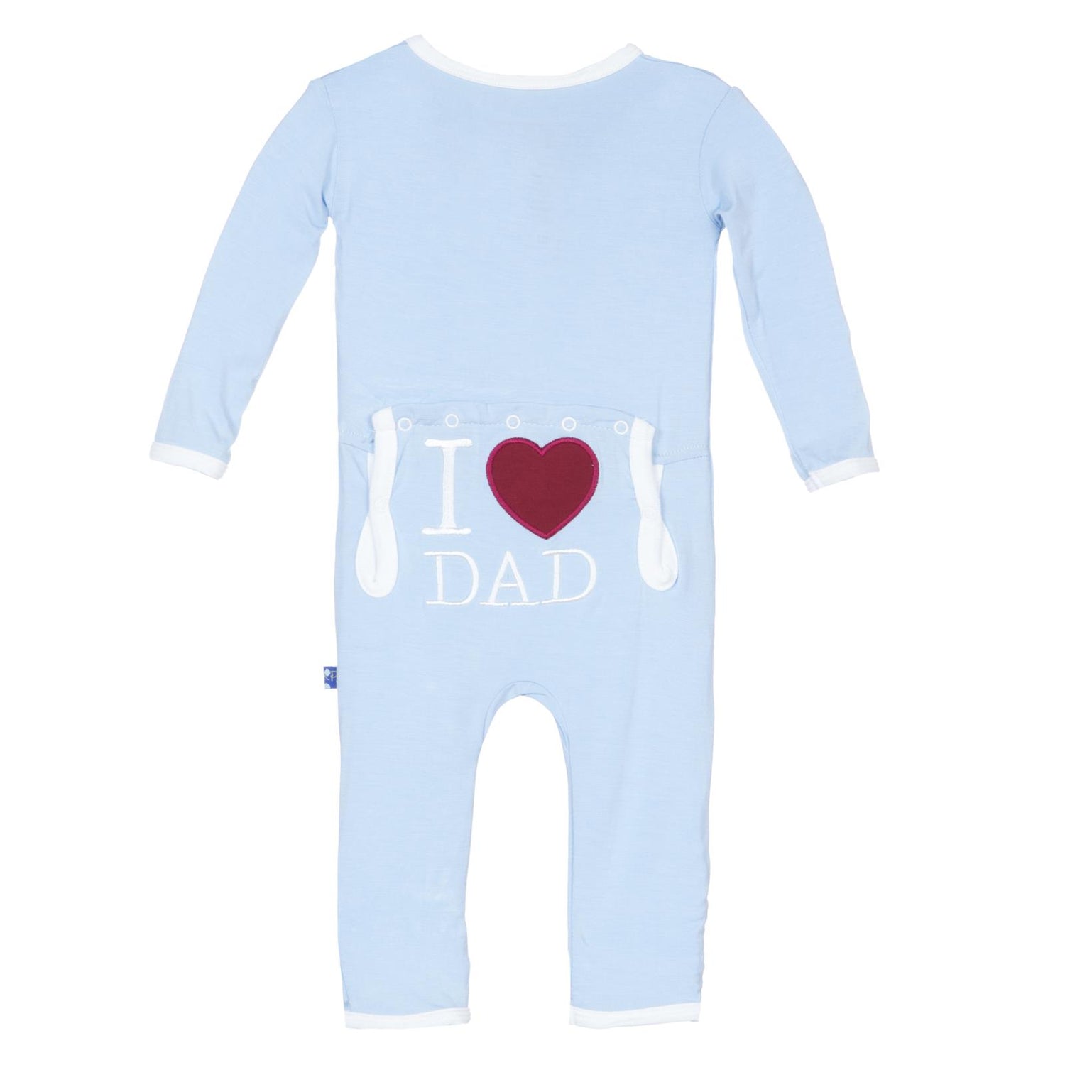 Applique Coverall in Pond I Love Dad