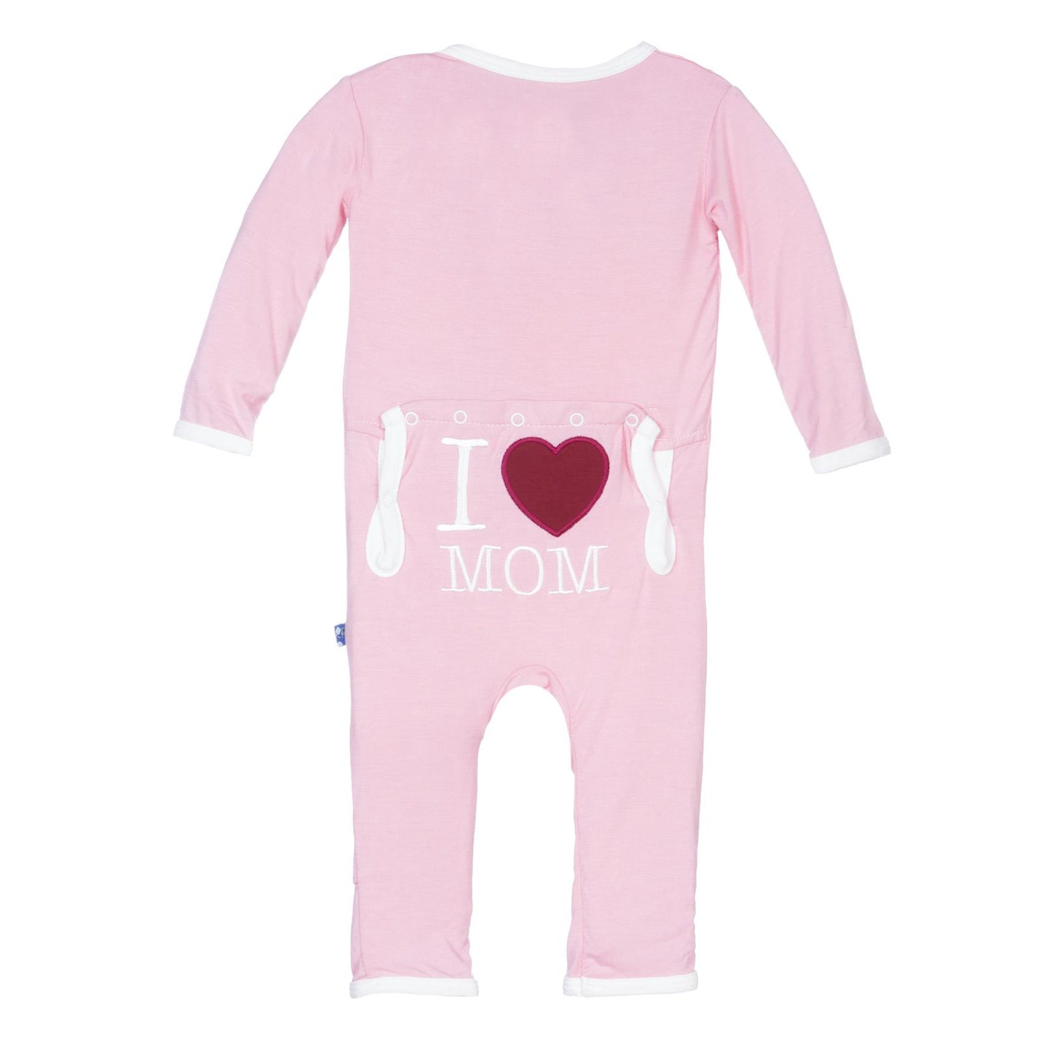 Applique Coverall with Zipper in Lotus I Love Mom