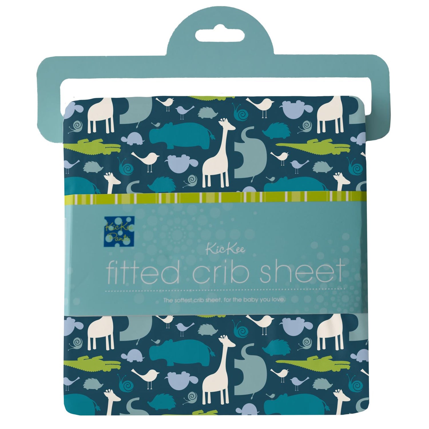 Print Fitted Crib Sheet in Peacock Multi-Animal