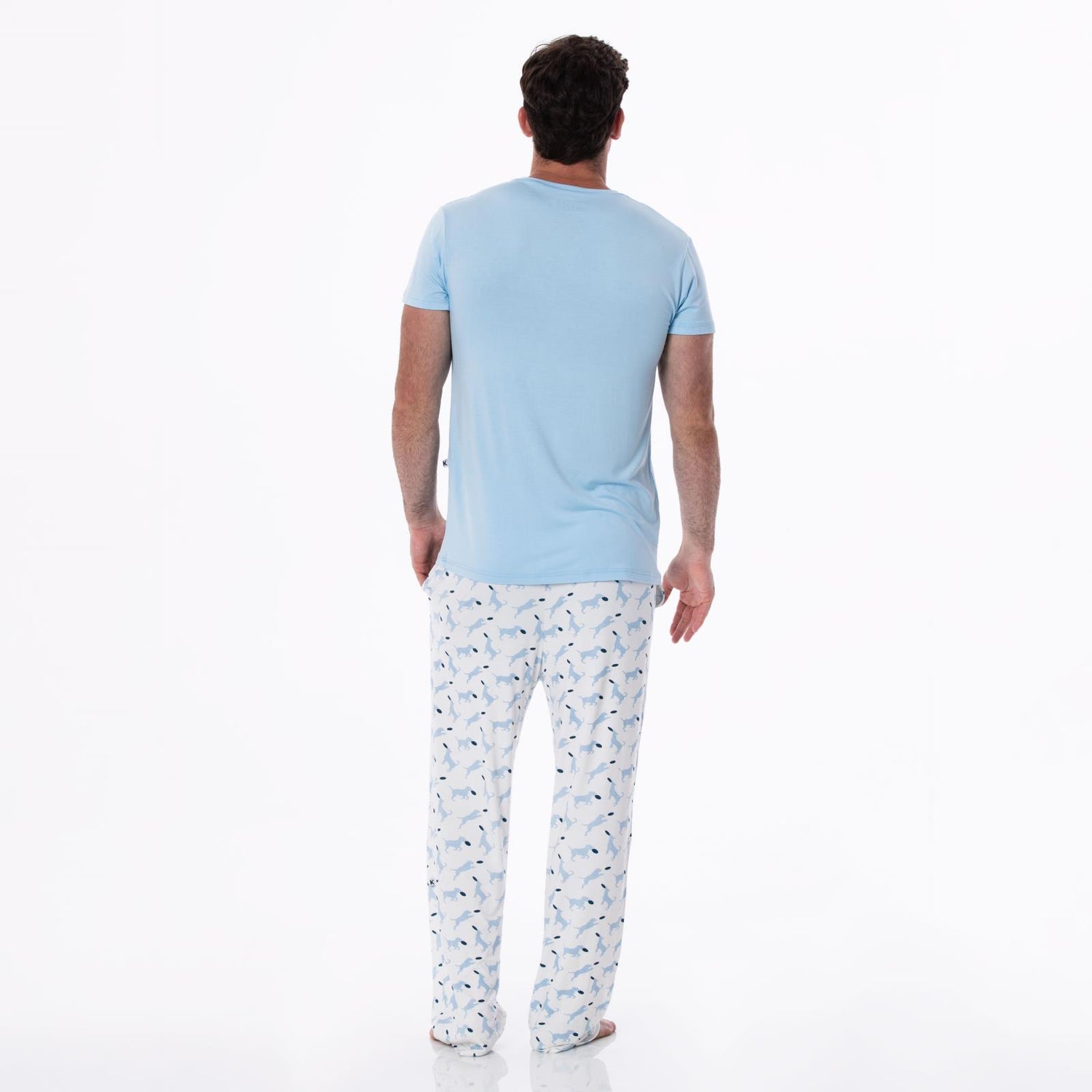 Men's Print Pajama Pants in Natural Frisbee Labs