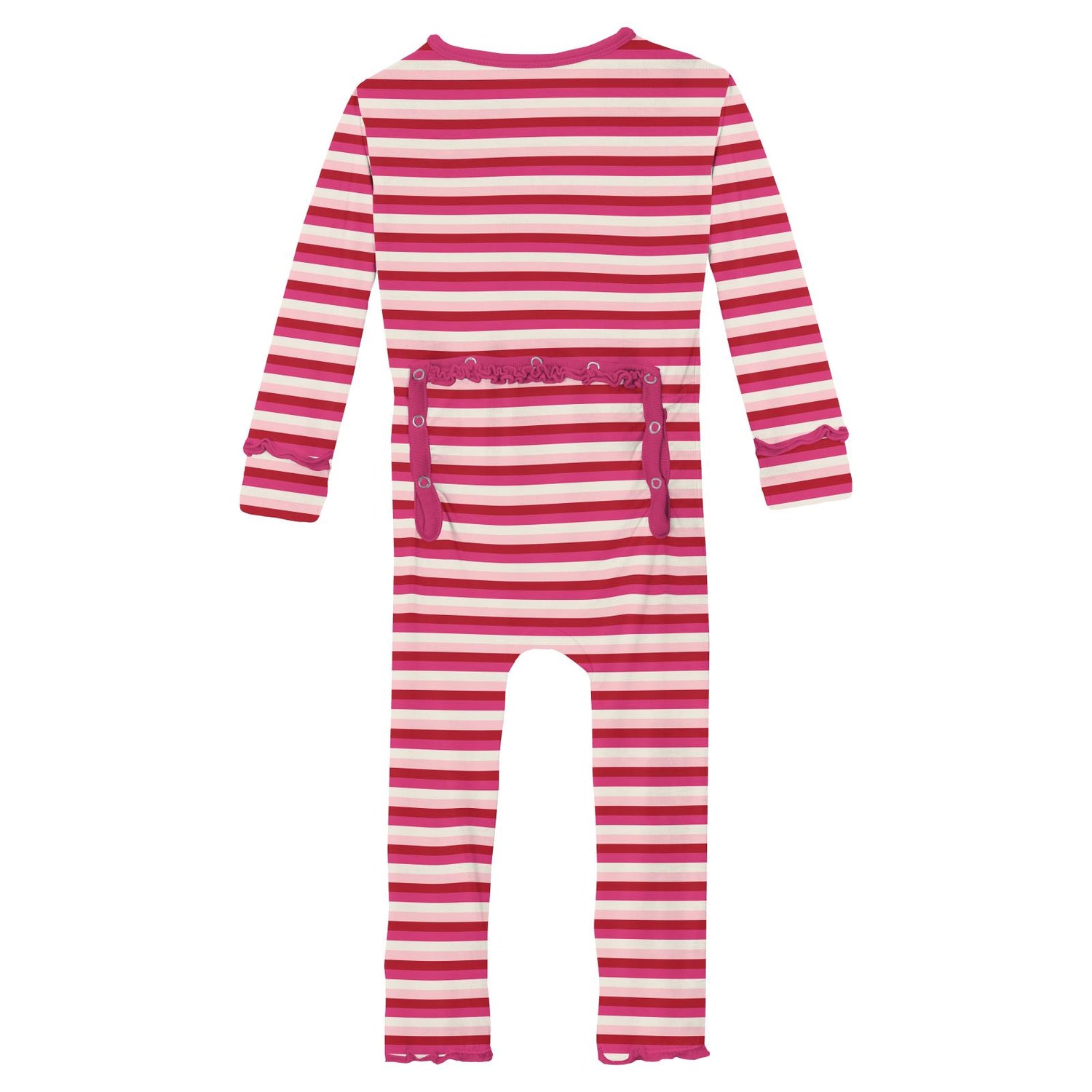 Print Muffin Ruffle Coverall with Zipper in Anniversary Candy Stripe