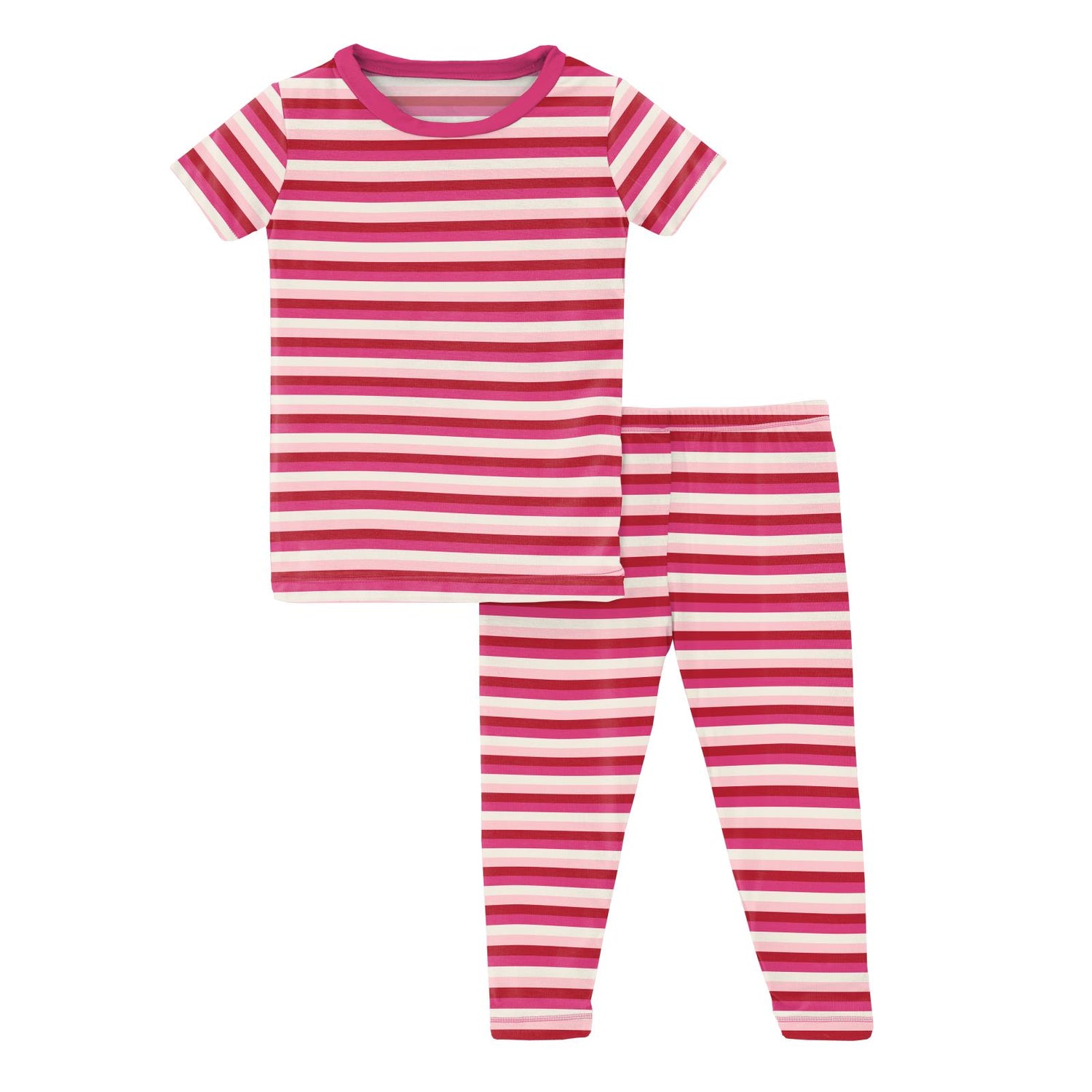 Print Short Sleeve Pajama Set in Anniversary Candy Stripe
