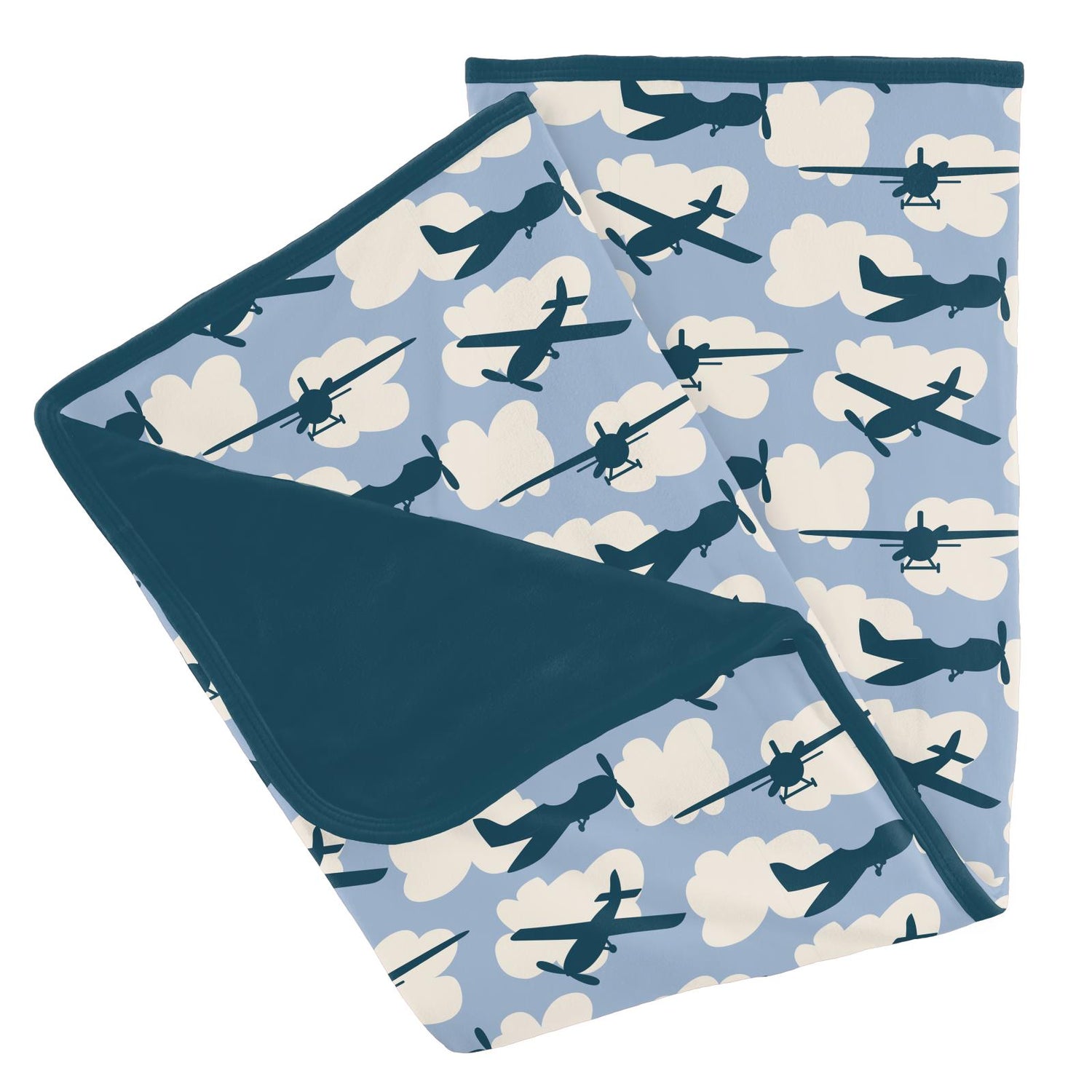 Print Stroller Blanket in Pond Planes