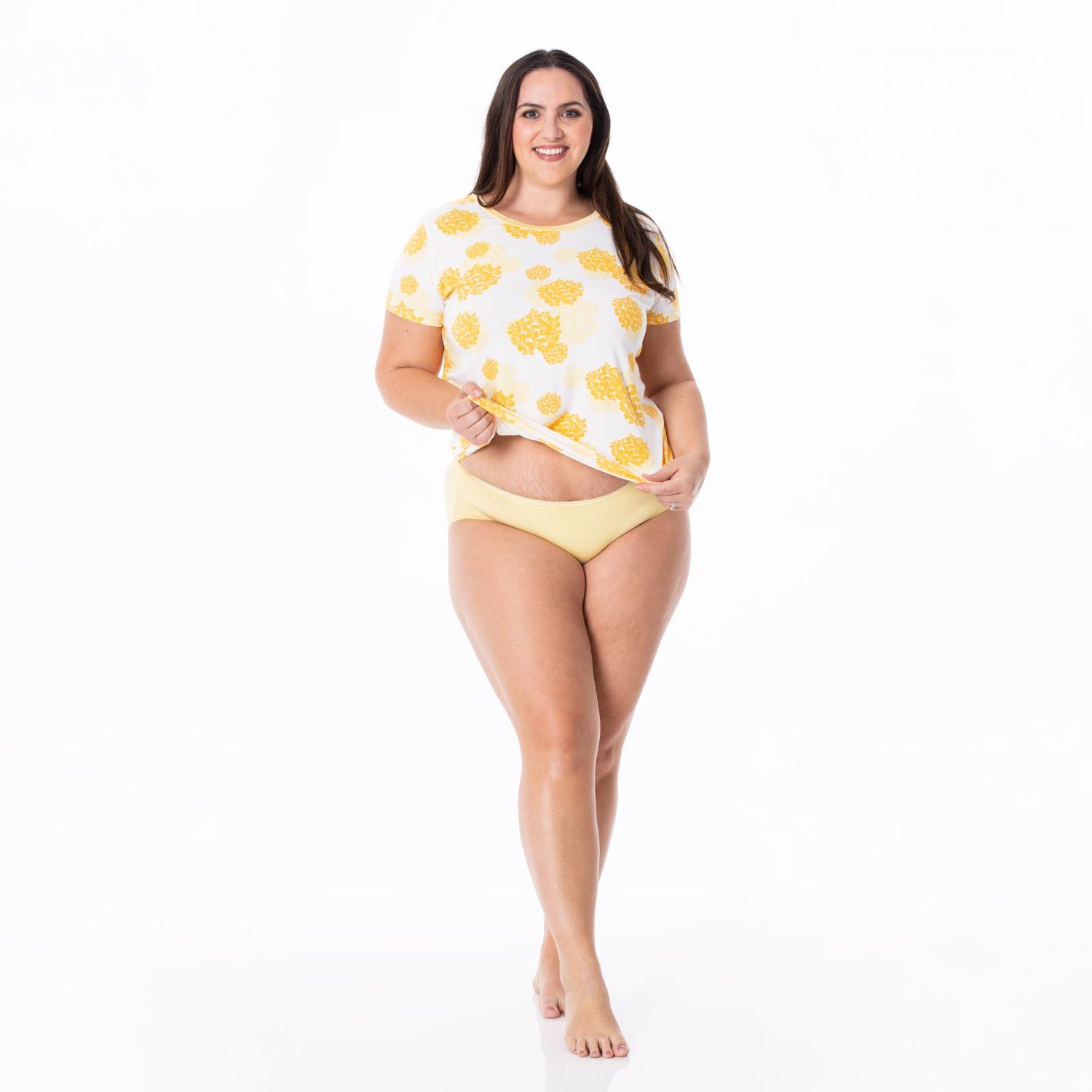 Women's Print Short Sleeve Loosey Goosey Tee in Wallaby Hydrangea