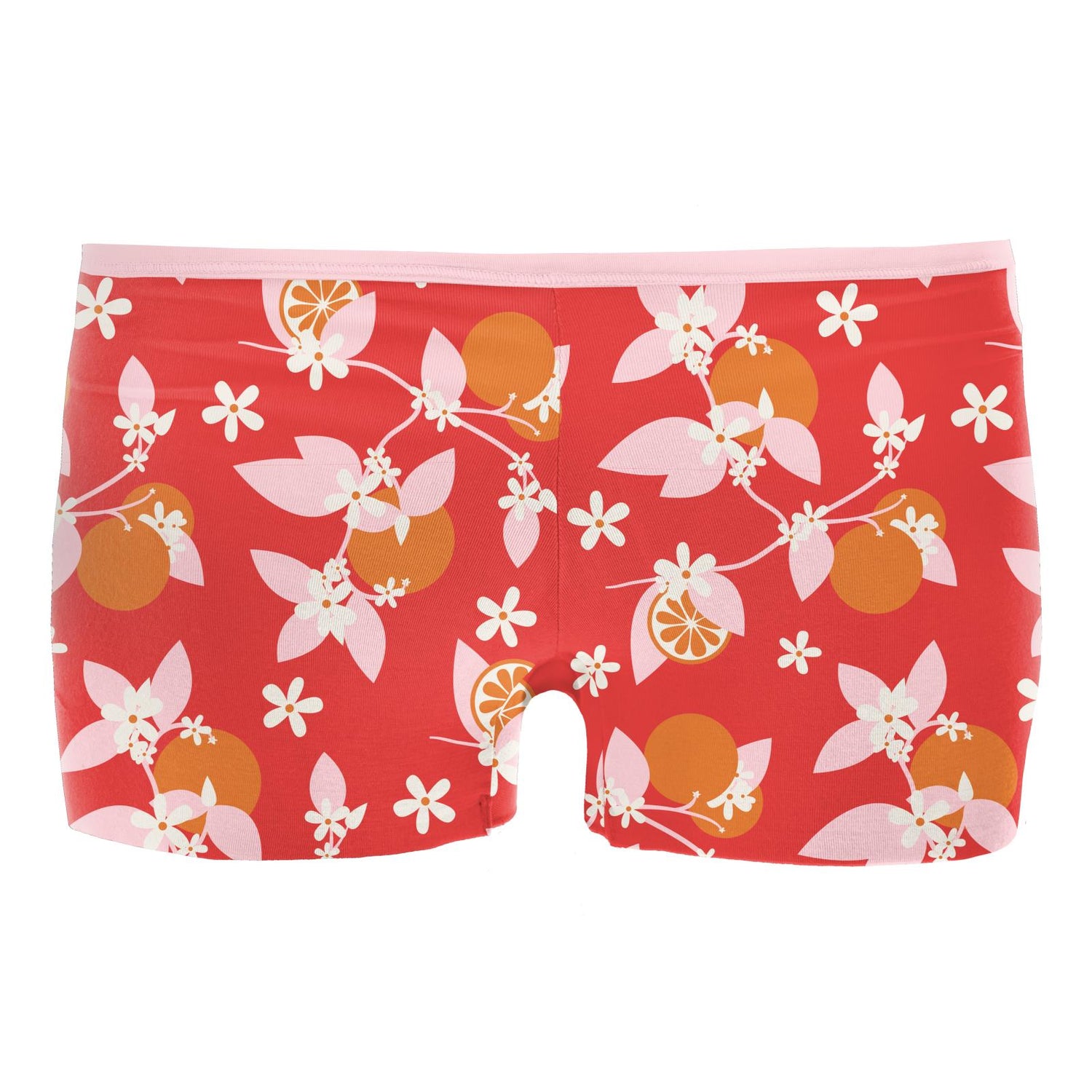 Women's Print Boy Short Underwear in Poppy Orange Blossom