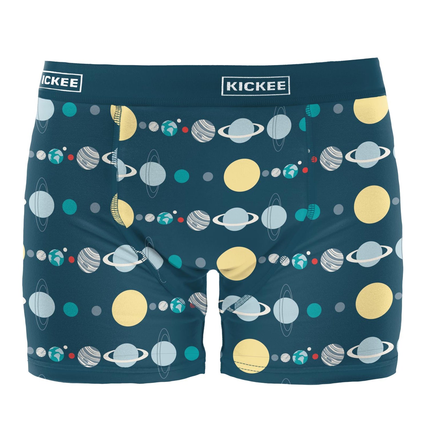Men's Print Boxer Brief in Peacock Planets