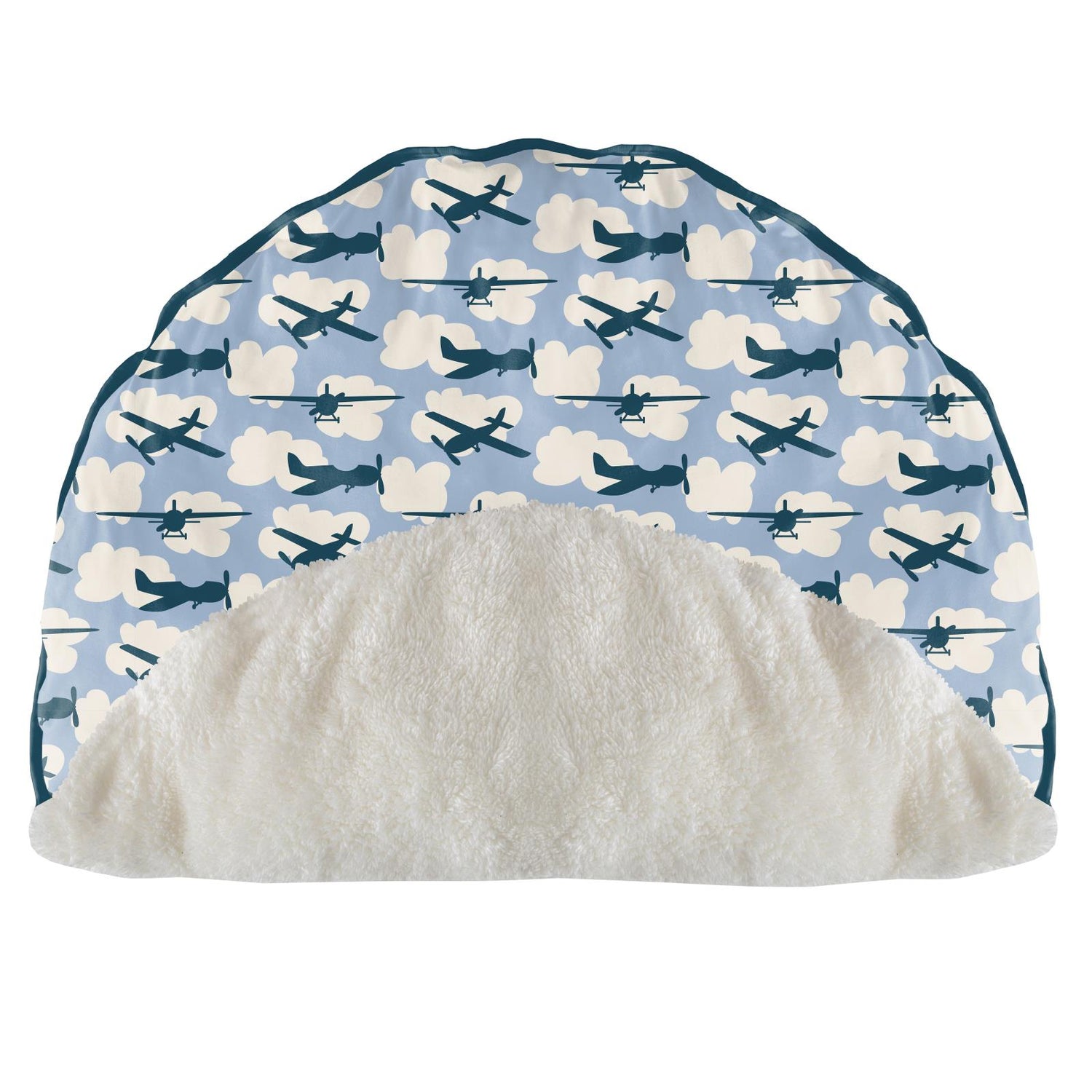 Print Sherpa-Lined Fluffle Playmat in Pond Planes