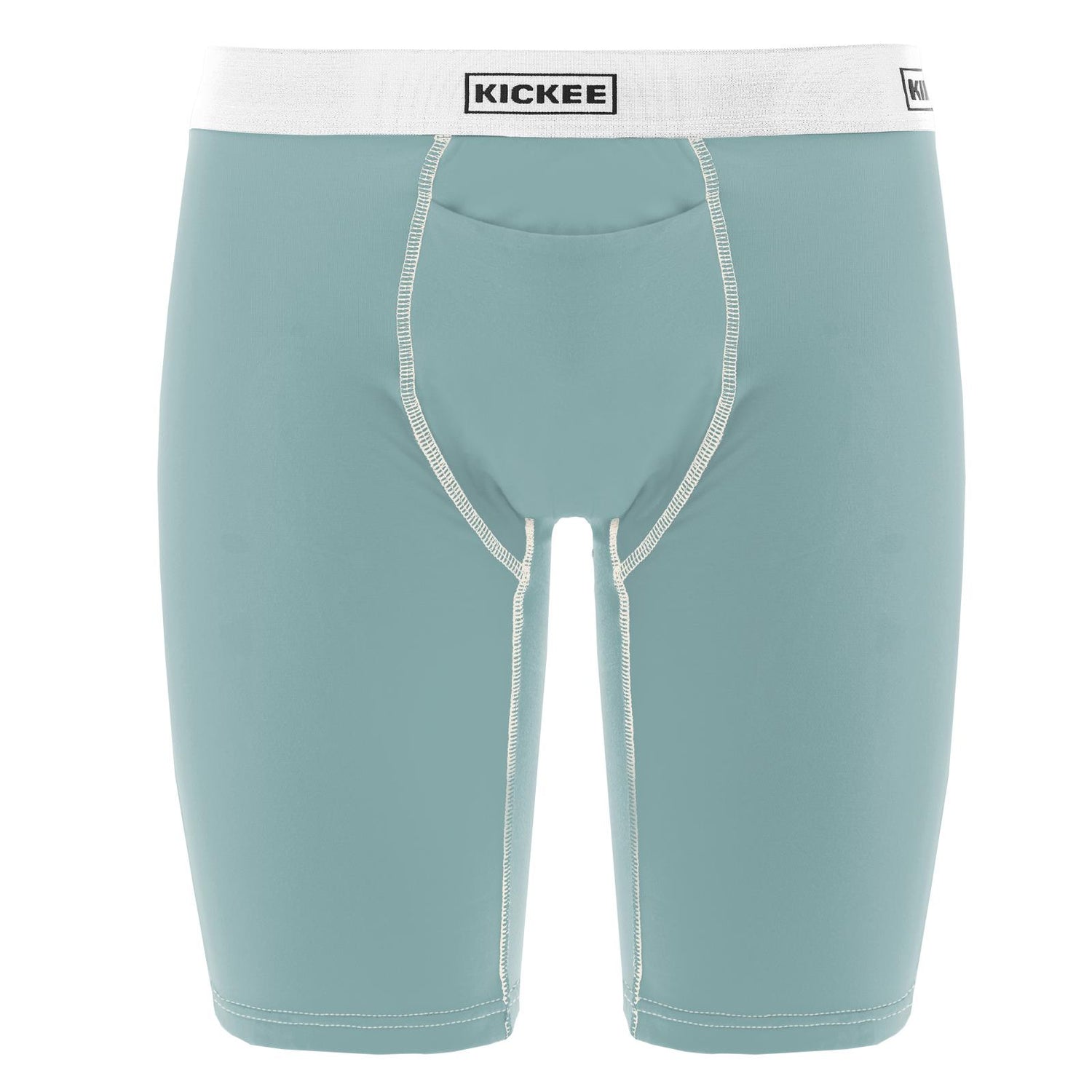 Men's Long Boxer Brief with Top Fly in Jade with Natural