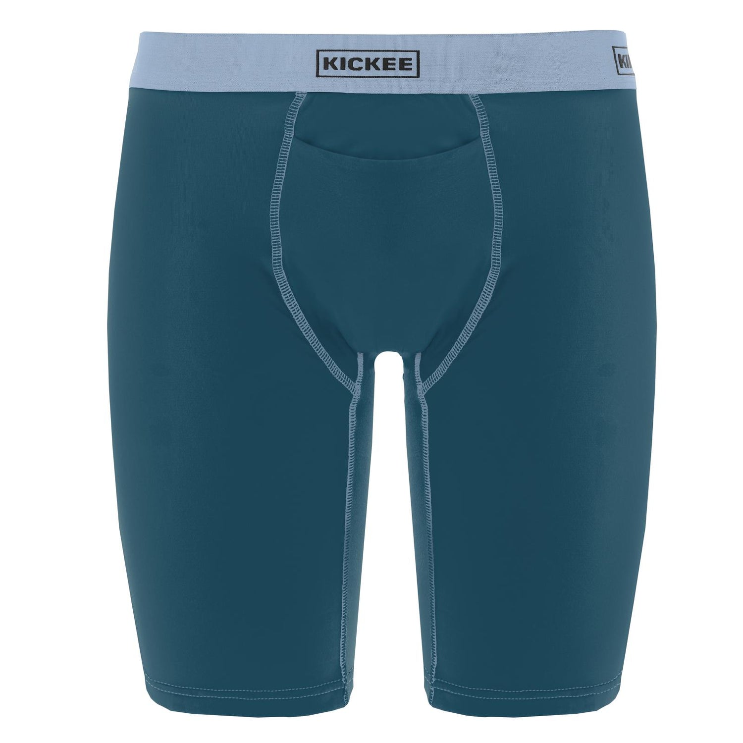 Men's Long Boxer Brief with Top Fly in Peacock with Pond