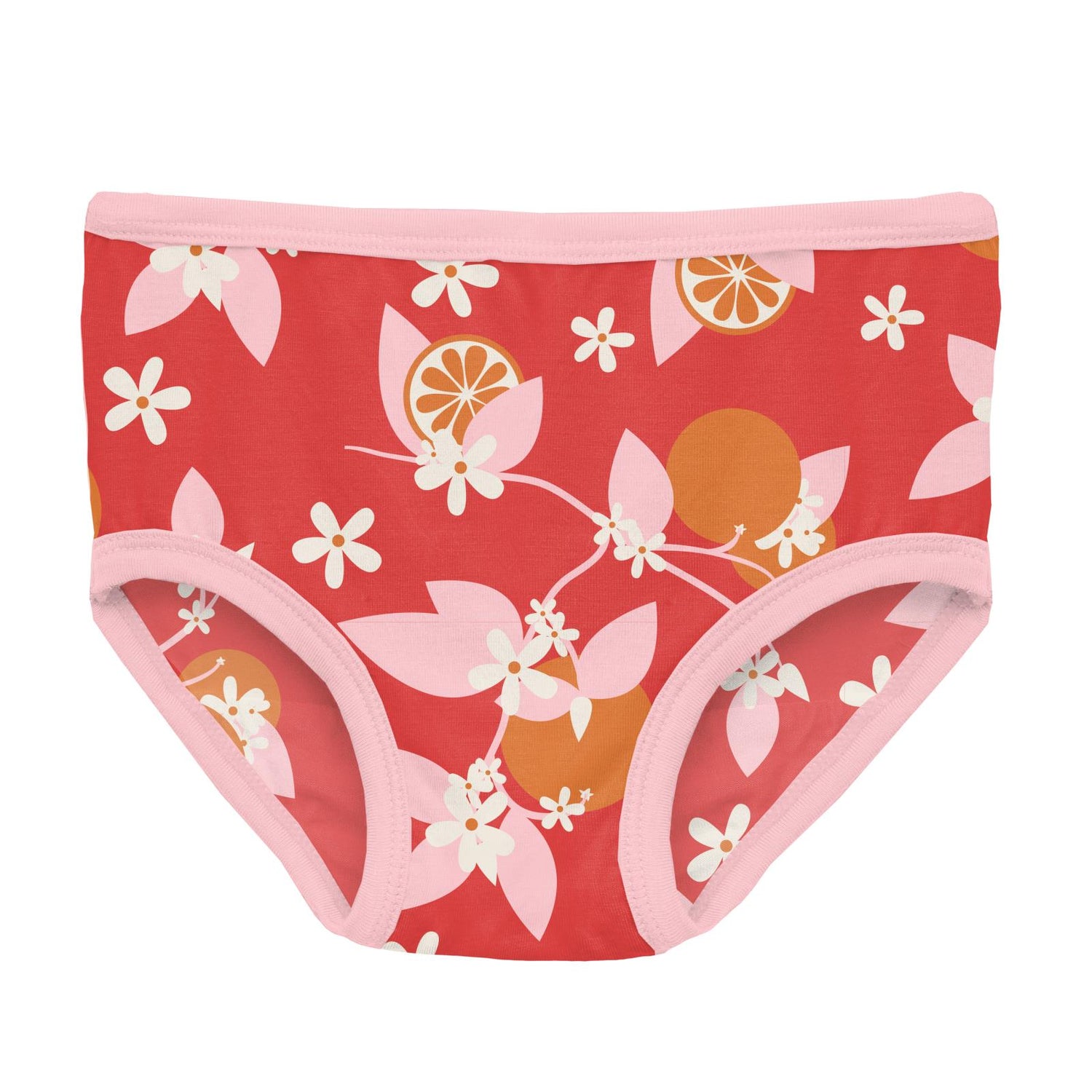 Print Girl's Underwear in Poppy Orange Blossom
