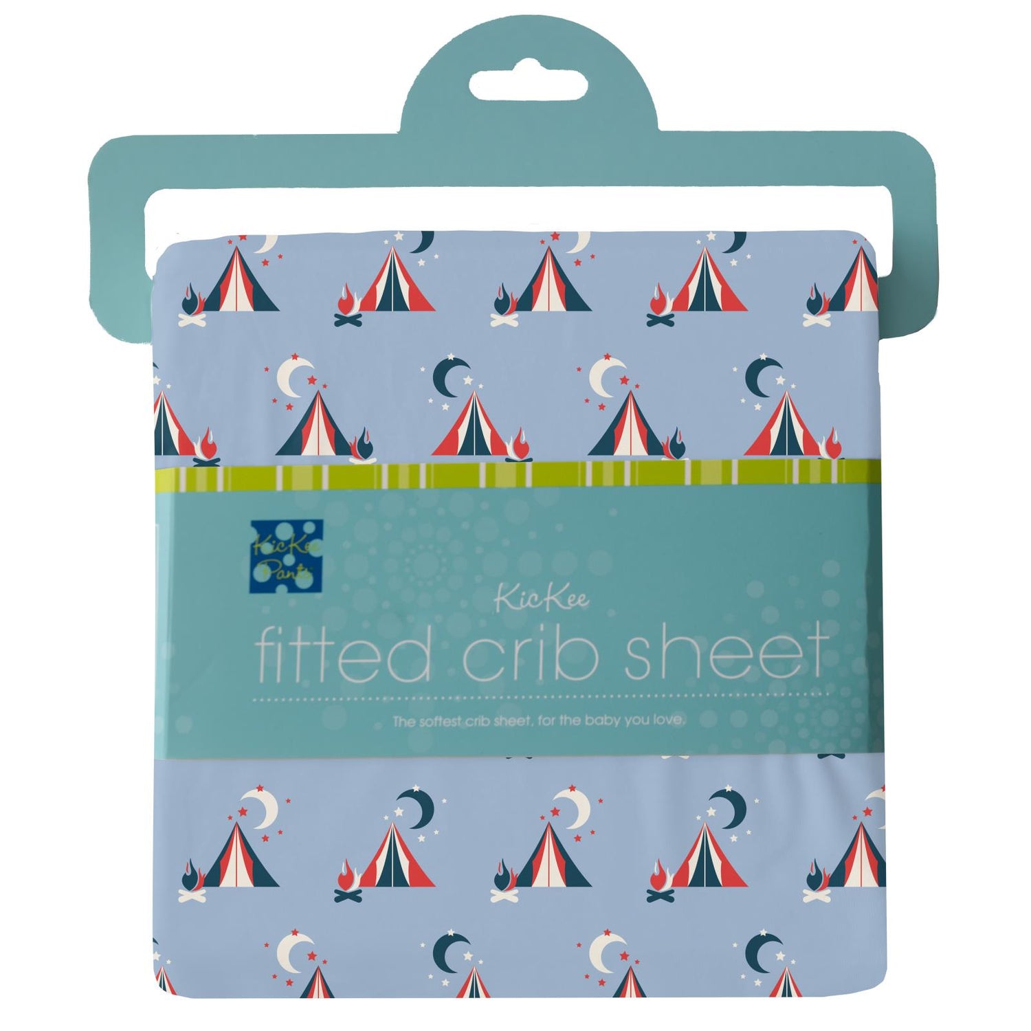 Print Fitted Crib Sheet in Pond Tents