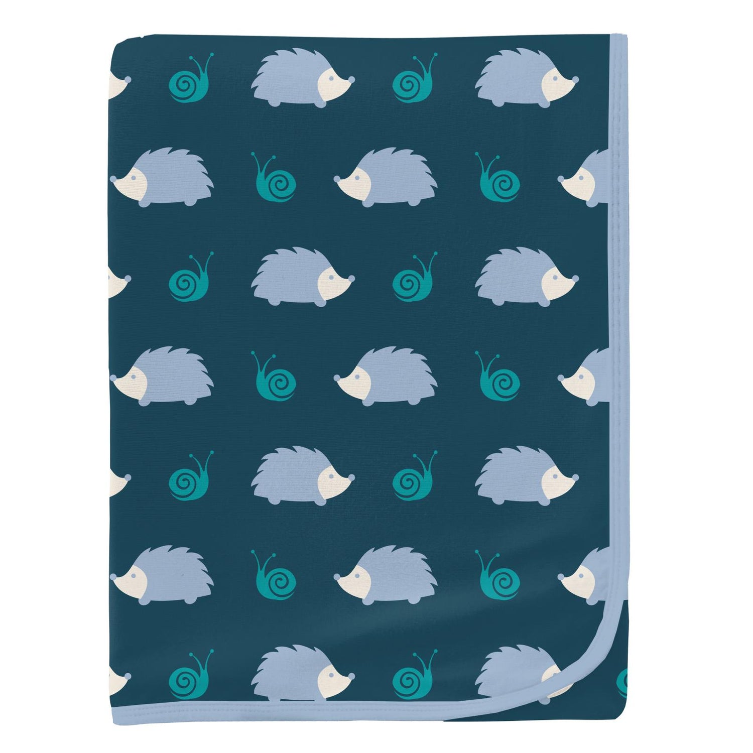 Print Swaddling Blanket in Peacock Hedgehog