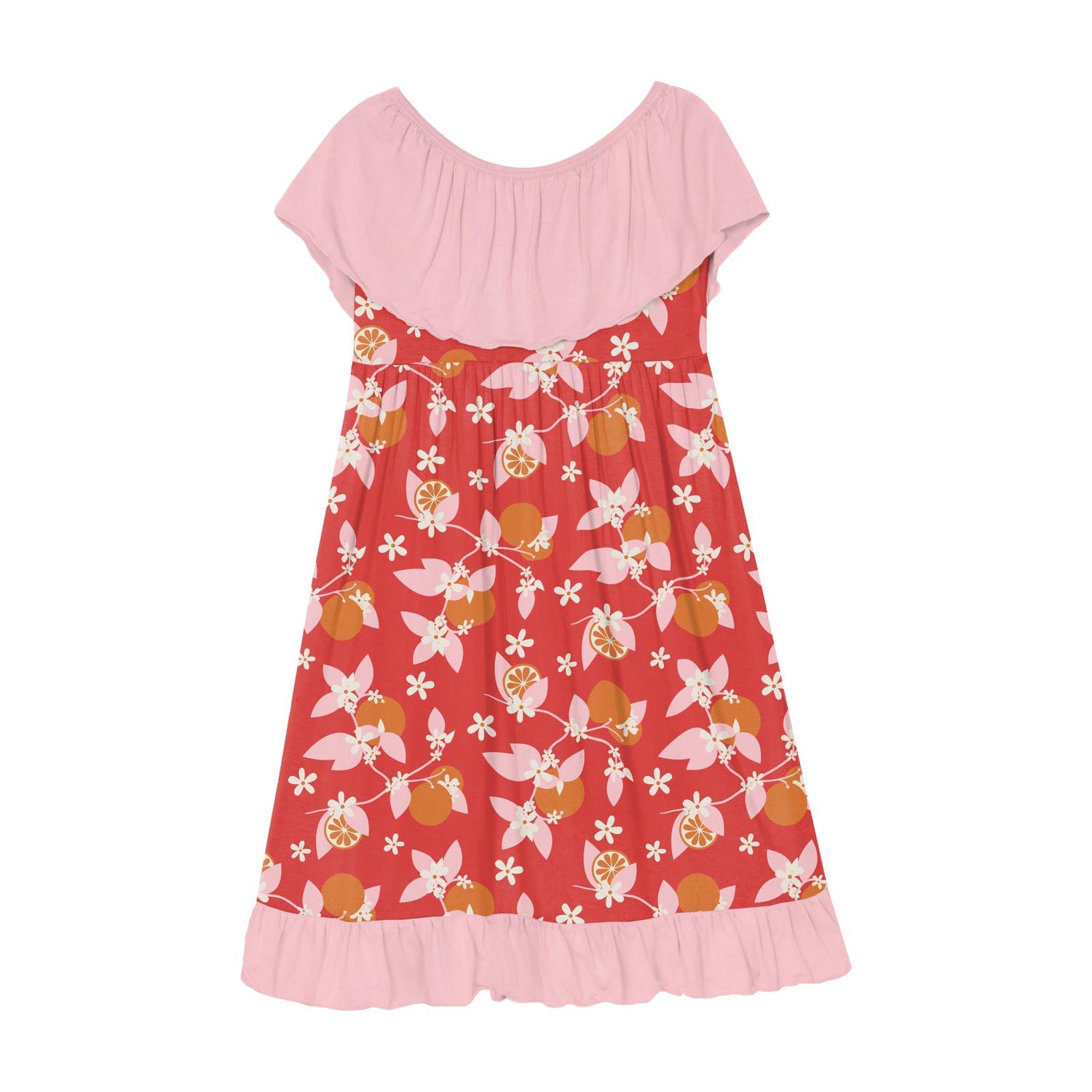 Print Villa Dress in Poppy Orange Blossom