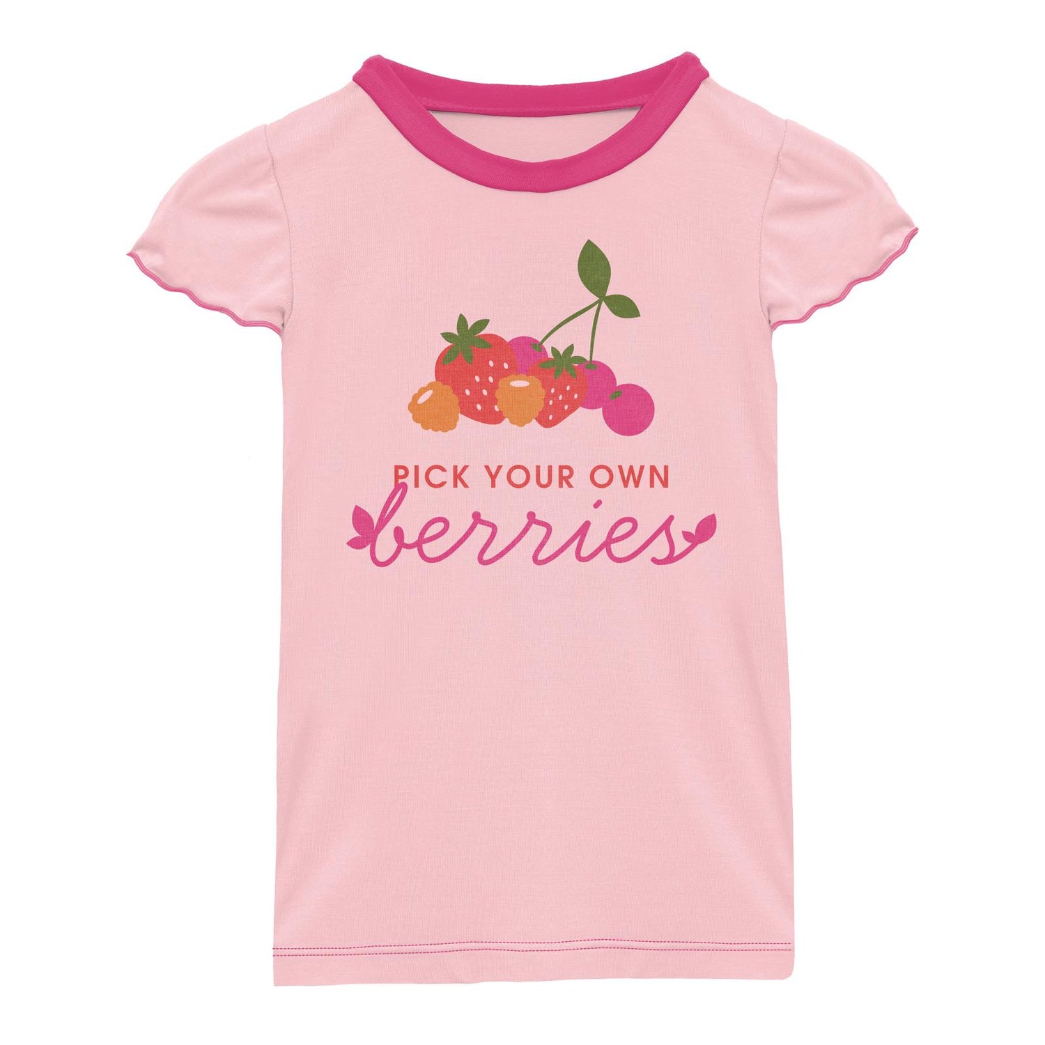 Tailored Fit Flutter Sleeve Graphic Tee in Lotus Pick Your Own Berries