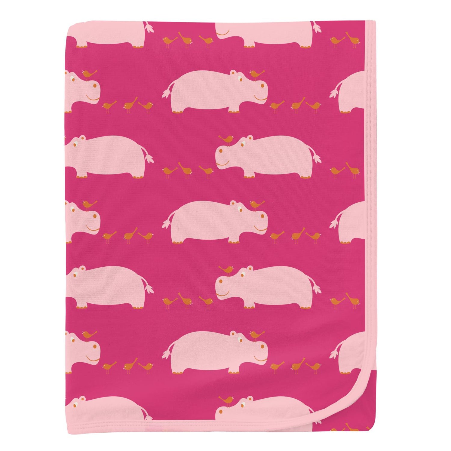Print Swaddling Blanket in Calypso Hippo