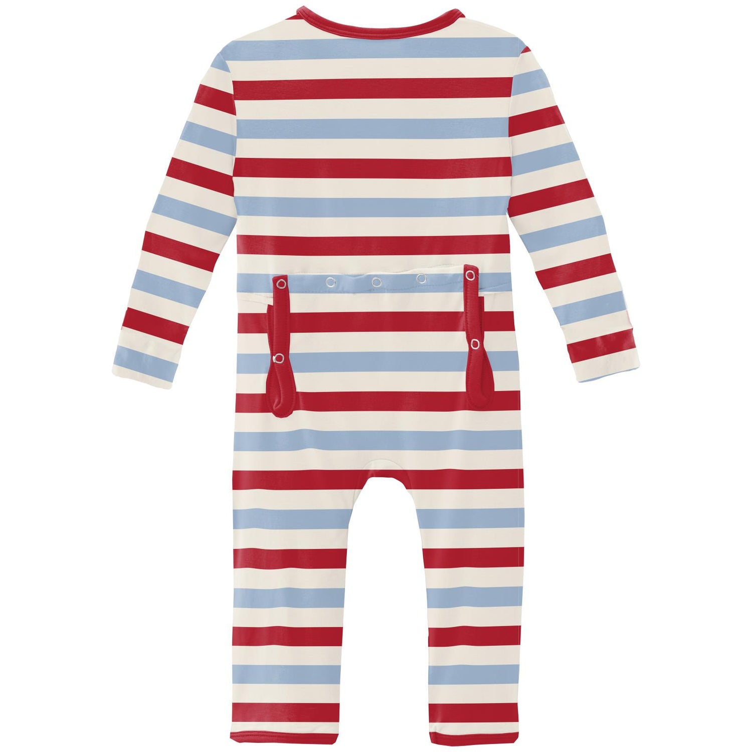 Print Coverall with Snaps in Anniversary Balloon Stripe