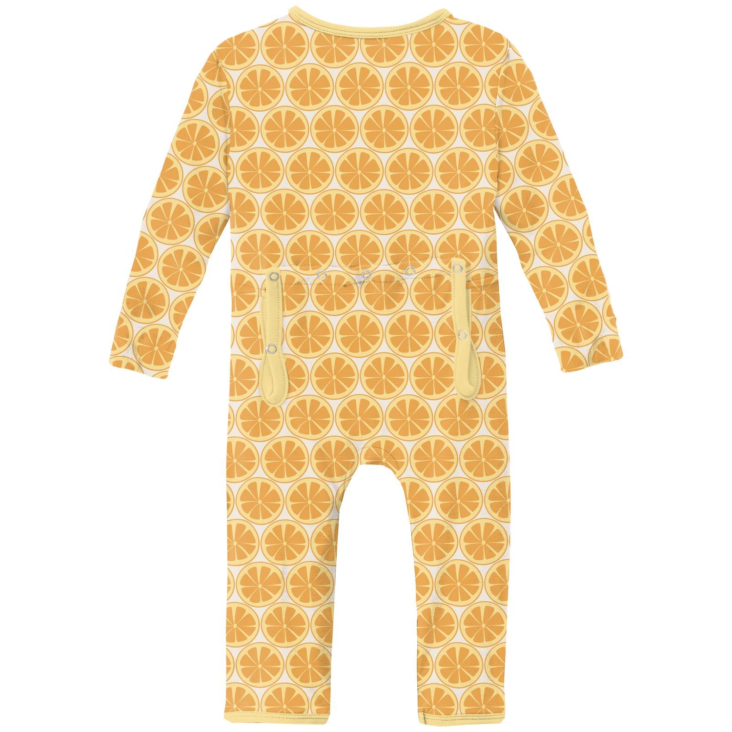 Print Coverall with Snaps in Natural Lemons