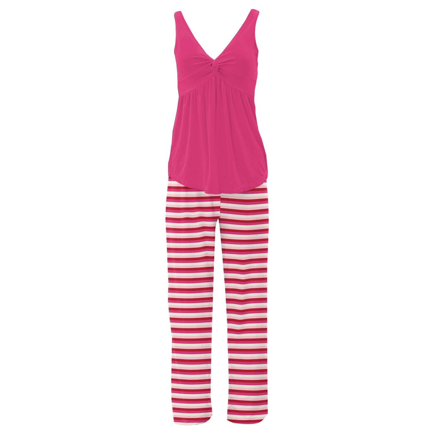 Women's Print Twist Tank and Pajama Pants Set in Anniversary Candy Stripe