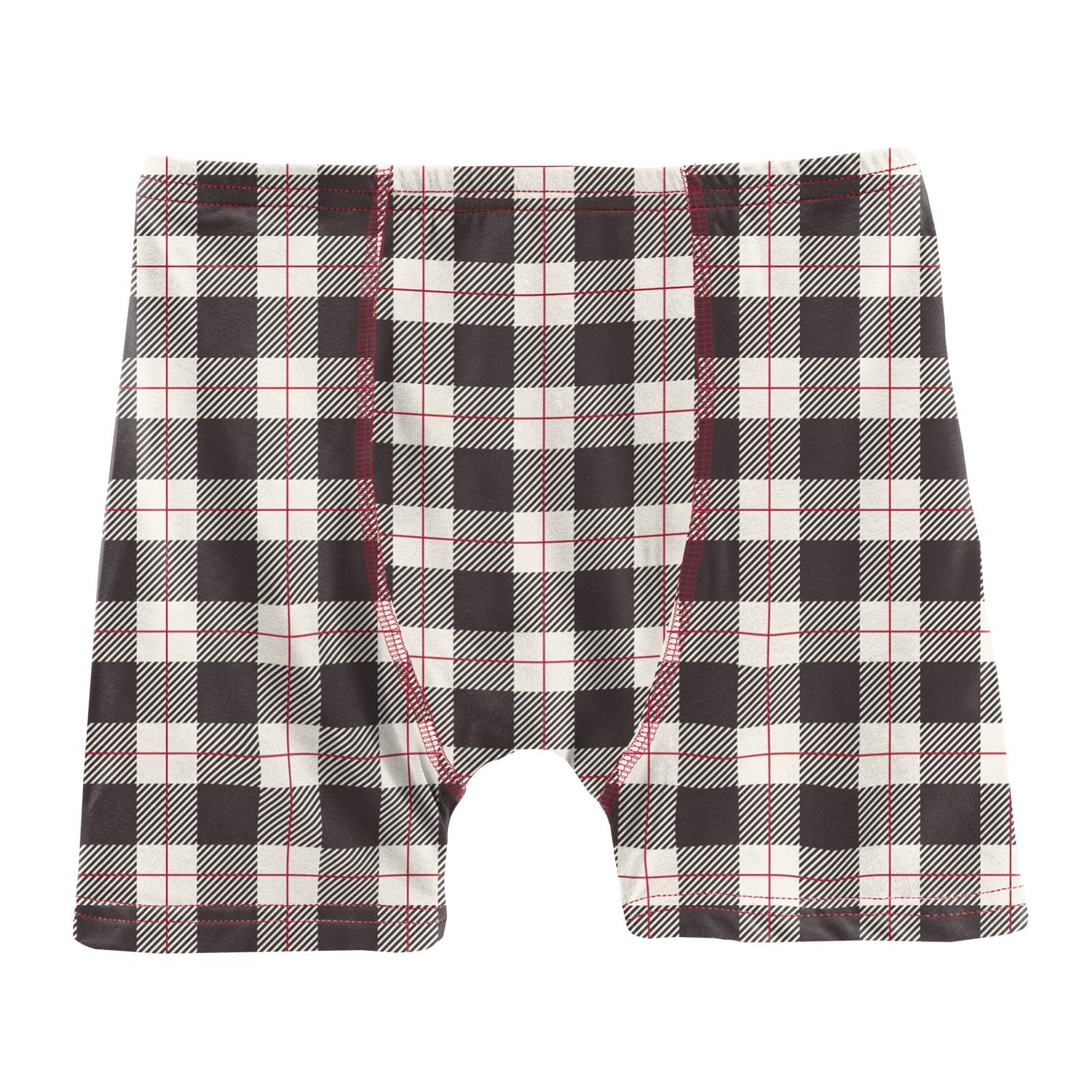 Print Boxer Briefs Set of 3 in Crimson Penguins, Midnight Tiny Snowflakes & Midnight Holiday Plaid