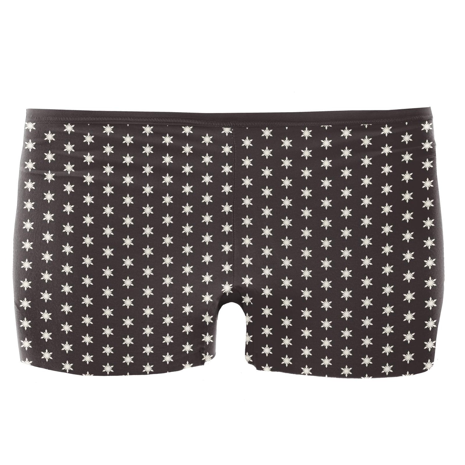 Women's Print Boy Short Underwear in Midnight Tiny Snowflakes
