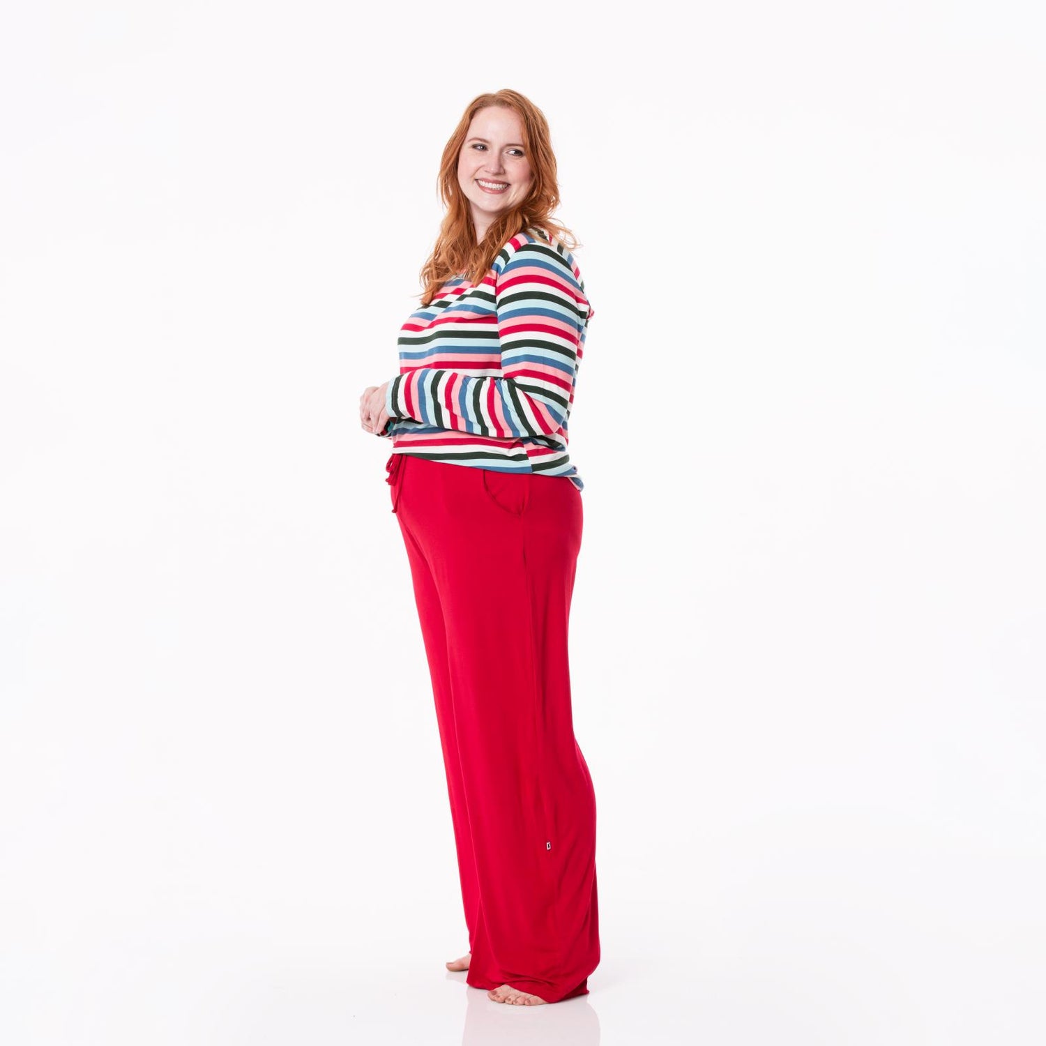 Women's Solid Lounge Pants in Crimson