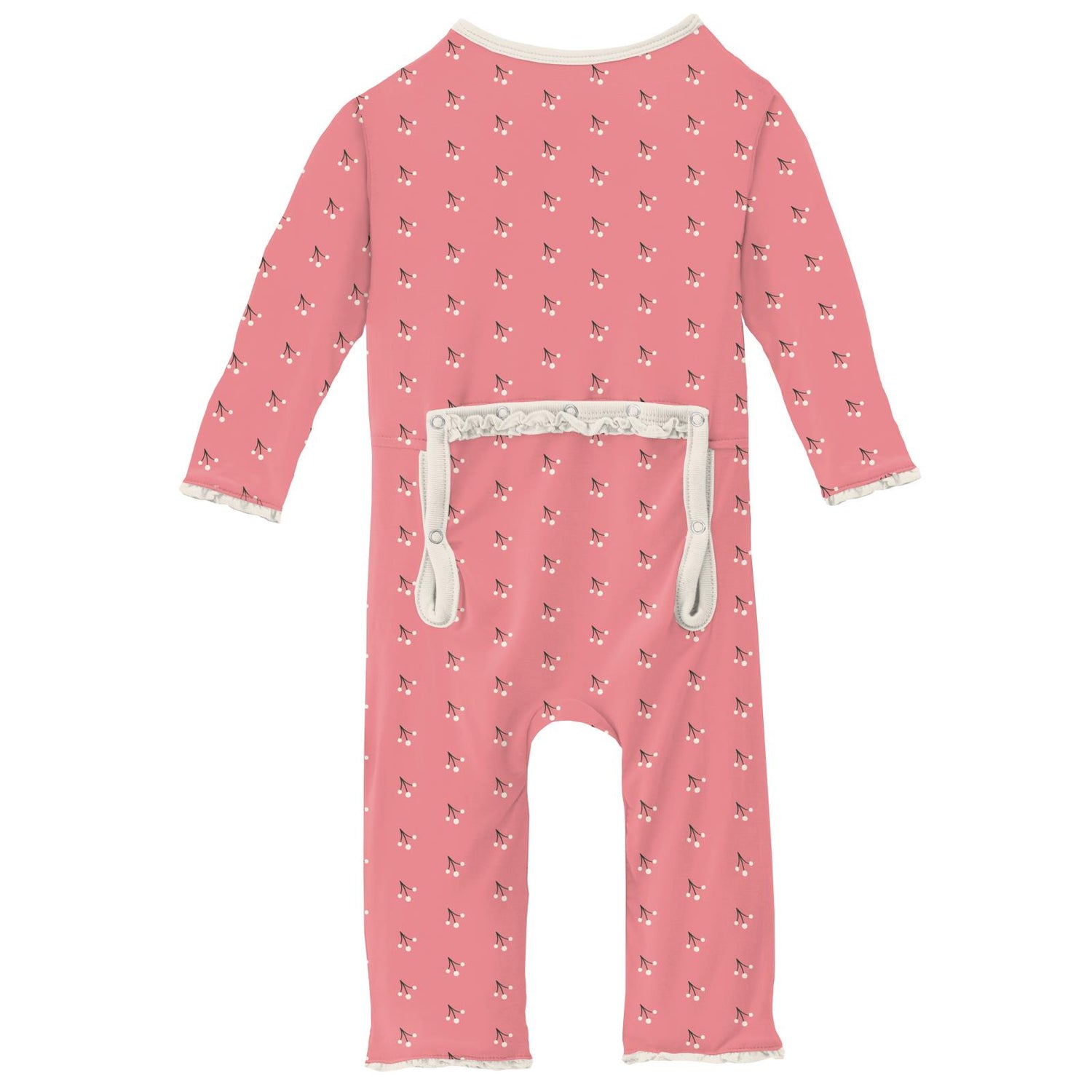 Print Muffin Ruffle Coverall with Zipper in Strawberry Baby Berries