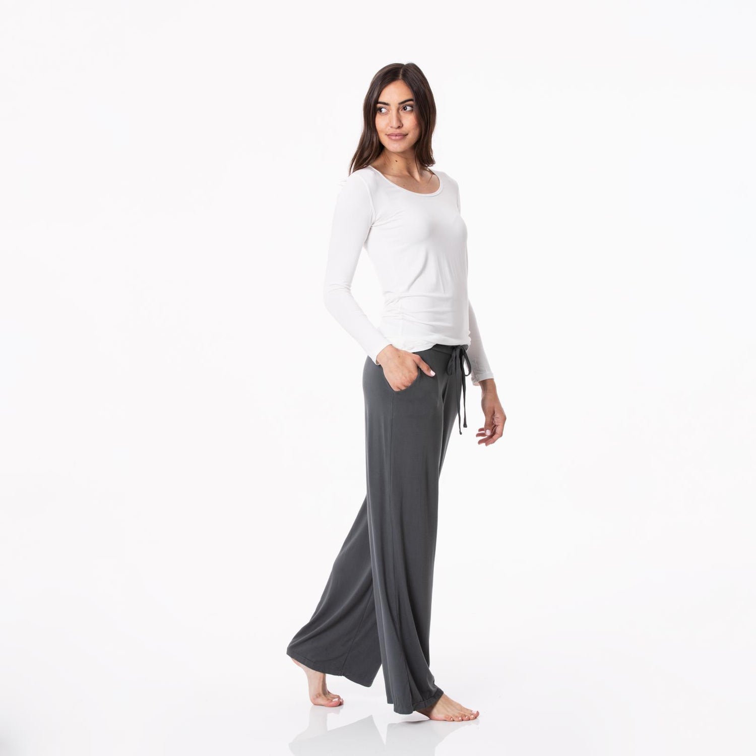 Women's Solid Lounge Pants in Pewter