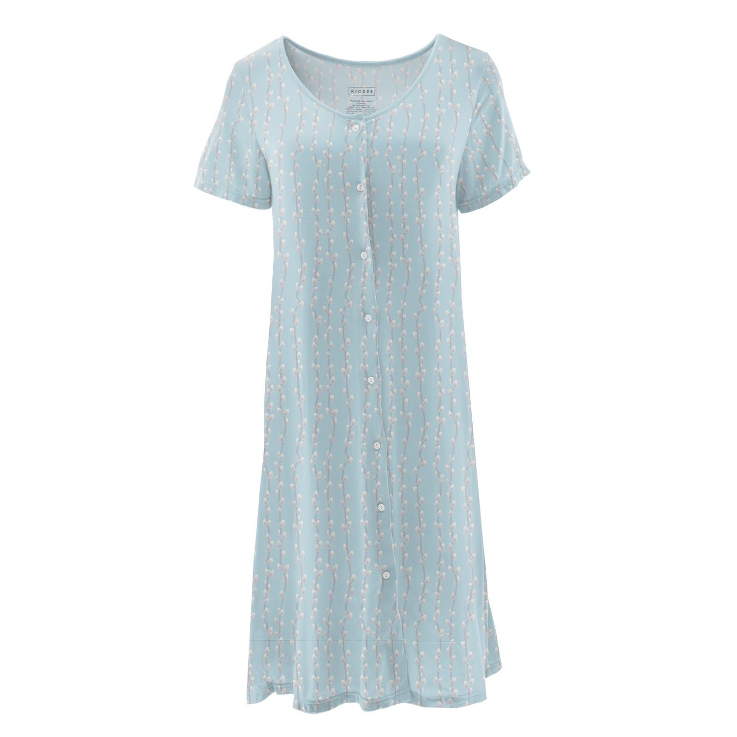 Women's Print Nursing Nightgown in Spring Sky Pussy Willows