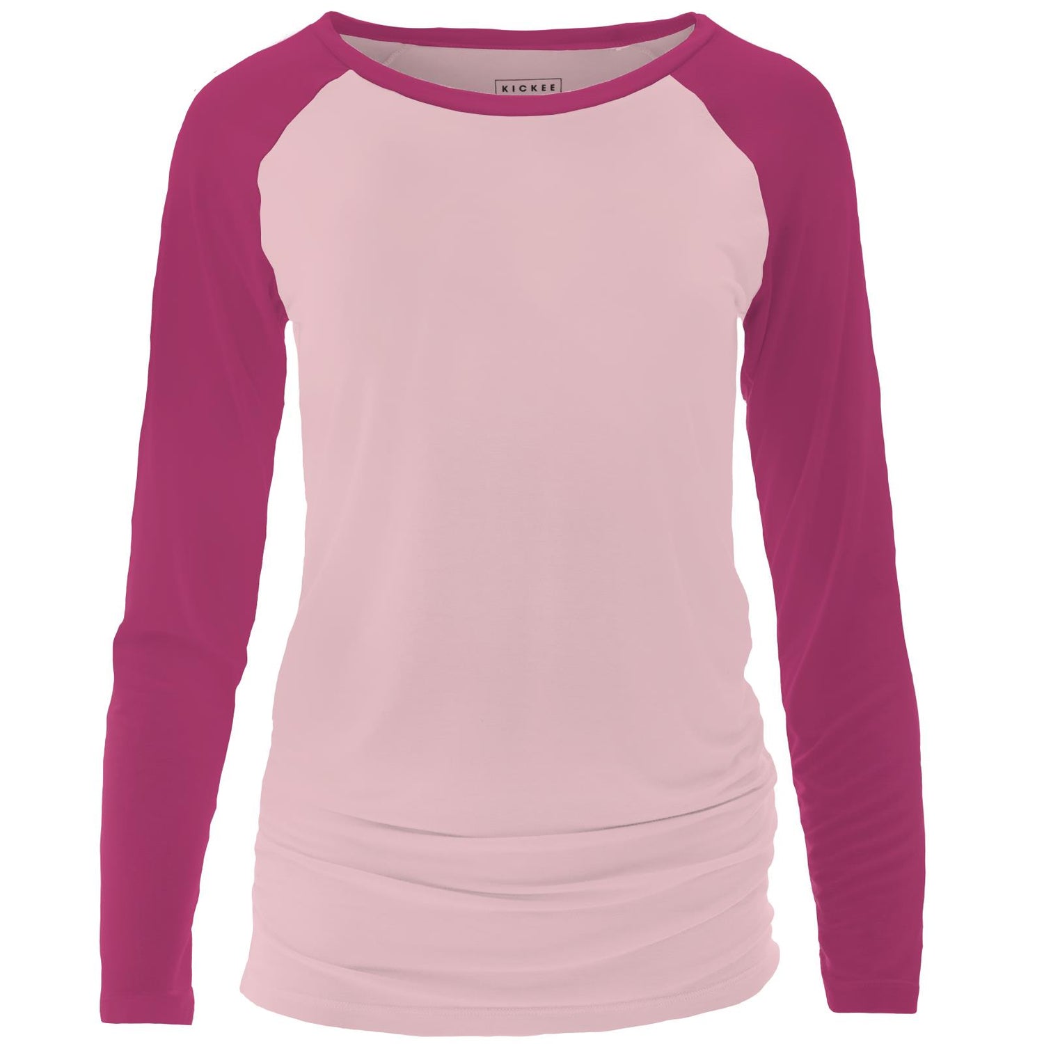 Women's Long Sleeve Raglan Maternity Tee in Lotus with Calypso