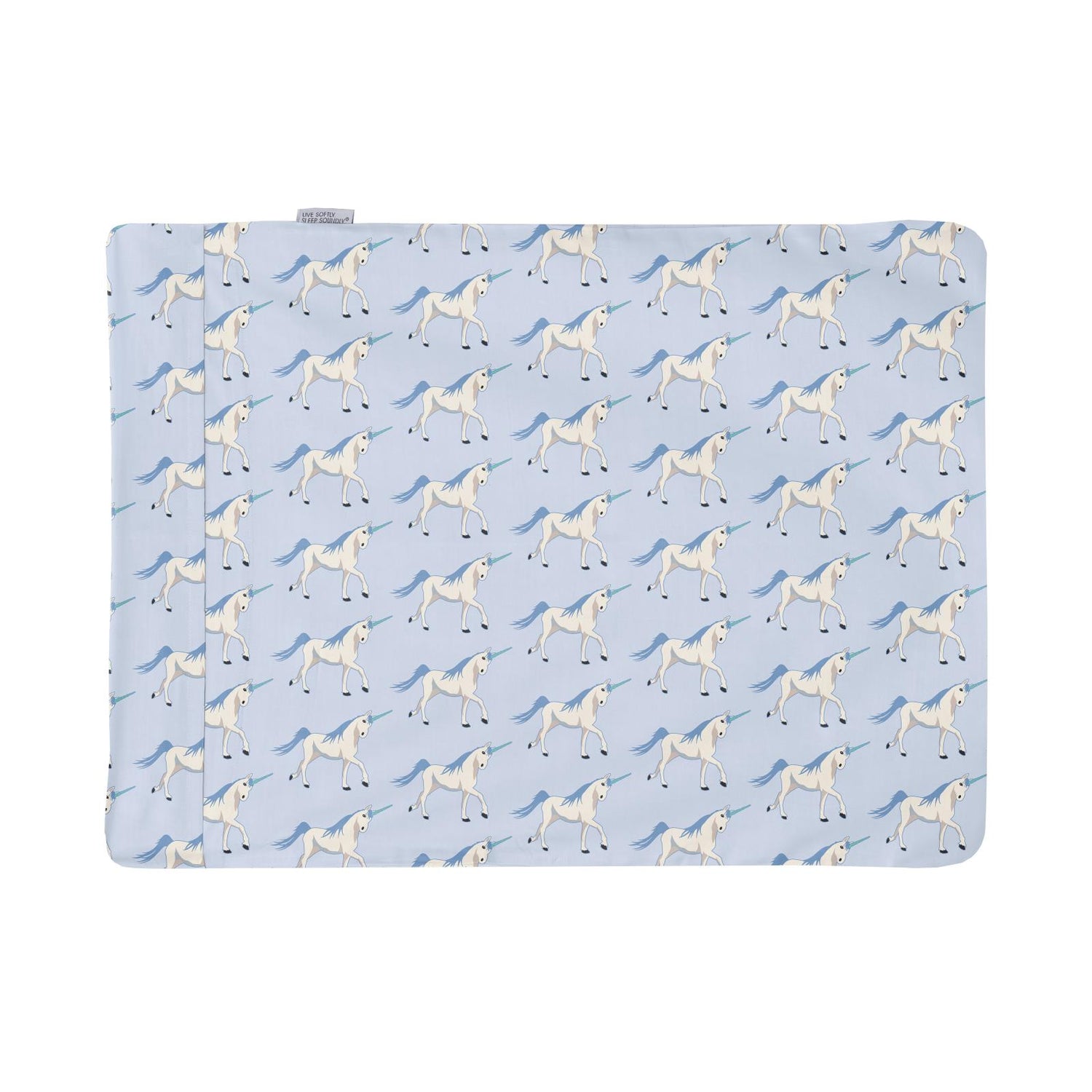 Print Foldover Pillowcase in Dew Prancing Unicorn