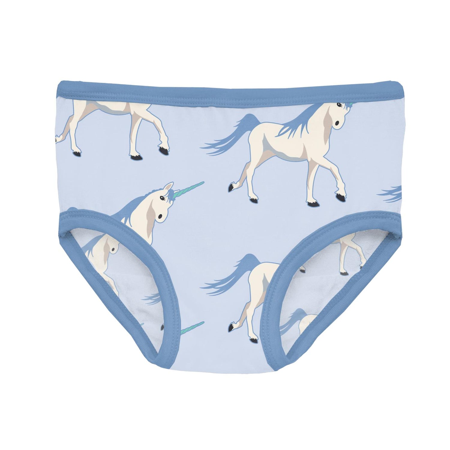 Print Girl's Underwear Set of 3 in Dew Prancing Unicorn, Dream Blue & Mythical Stripe