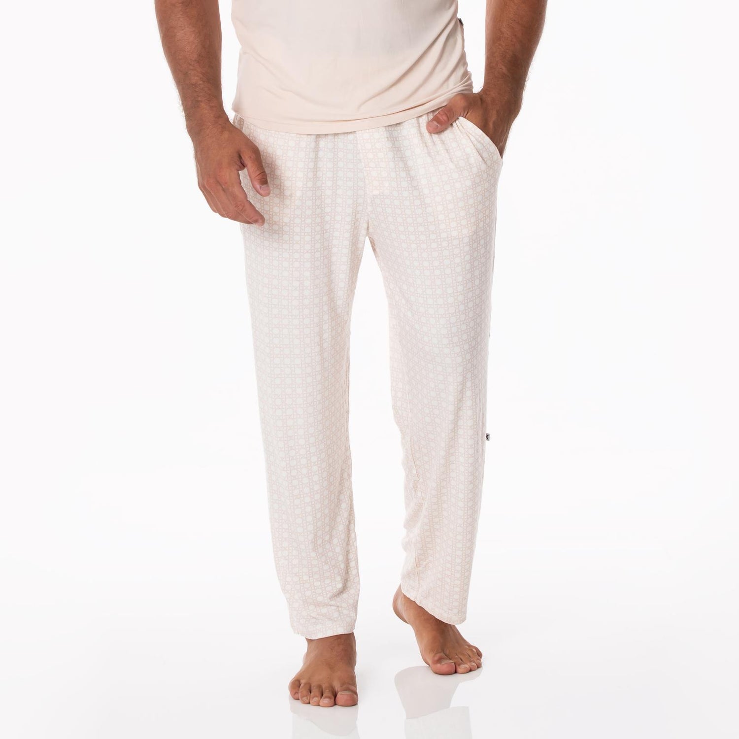 Men's Print Pajama Pants in Latte Wicker