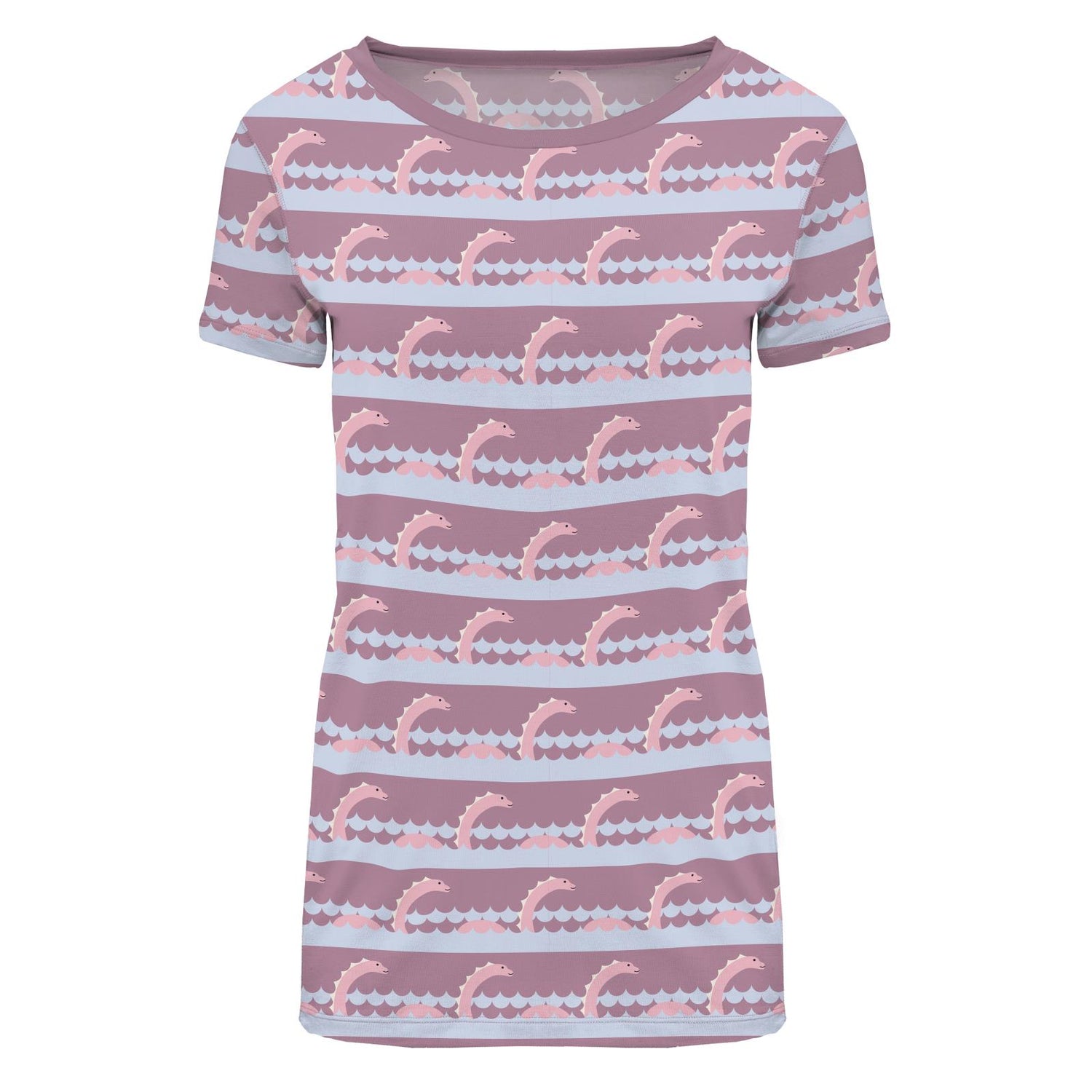 Women's Print Short Sleeve Loosey Goosey Tee in Pegasus Sea Monster